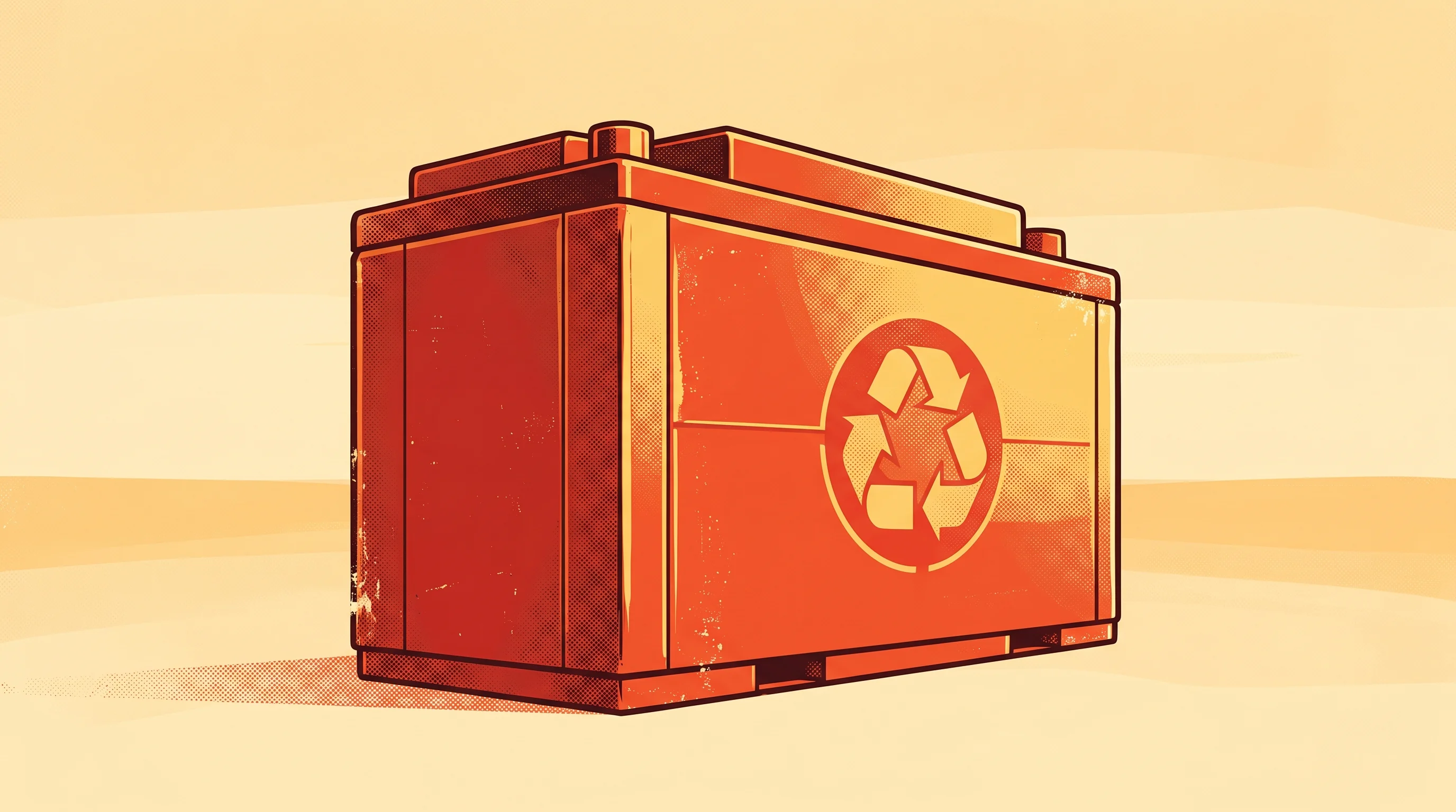 Digital illustration for article section "Content Section 3" in "Rebaba raises $4.6M to scale second-life battery storage" - A clean, minimalist illustration of a massive, sleek industrial energy storage unit representing 1.2...
