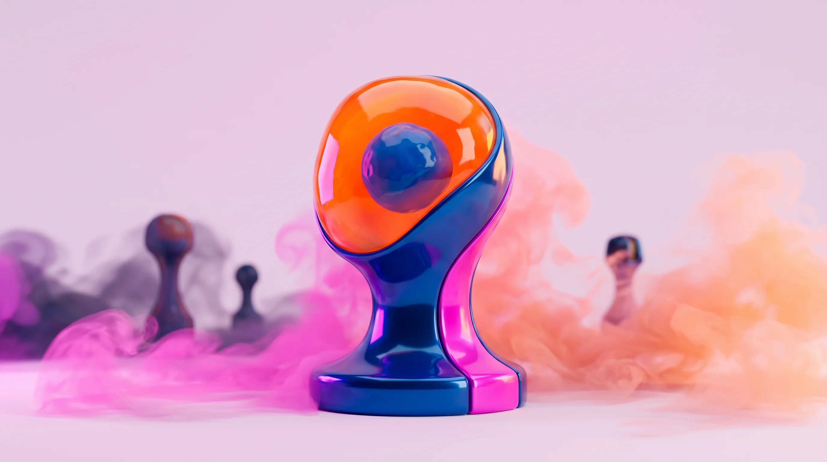 Digital illustration for article section "The Competition (Such As It Is)" in "Flourish raises $500M to build brain-inspired AI" - A clean, minimalist conceptual image representing the bridging of biological and artificial intellig...