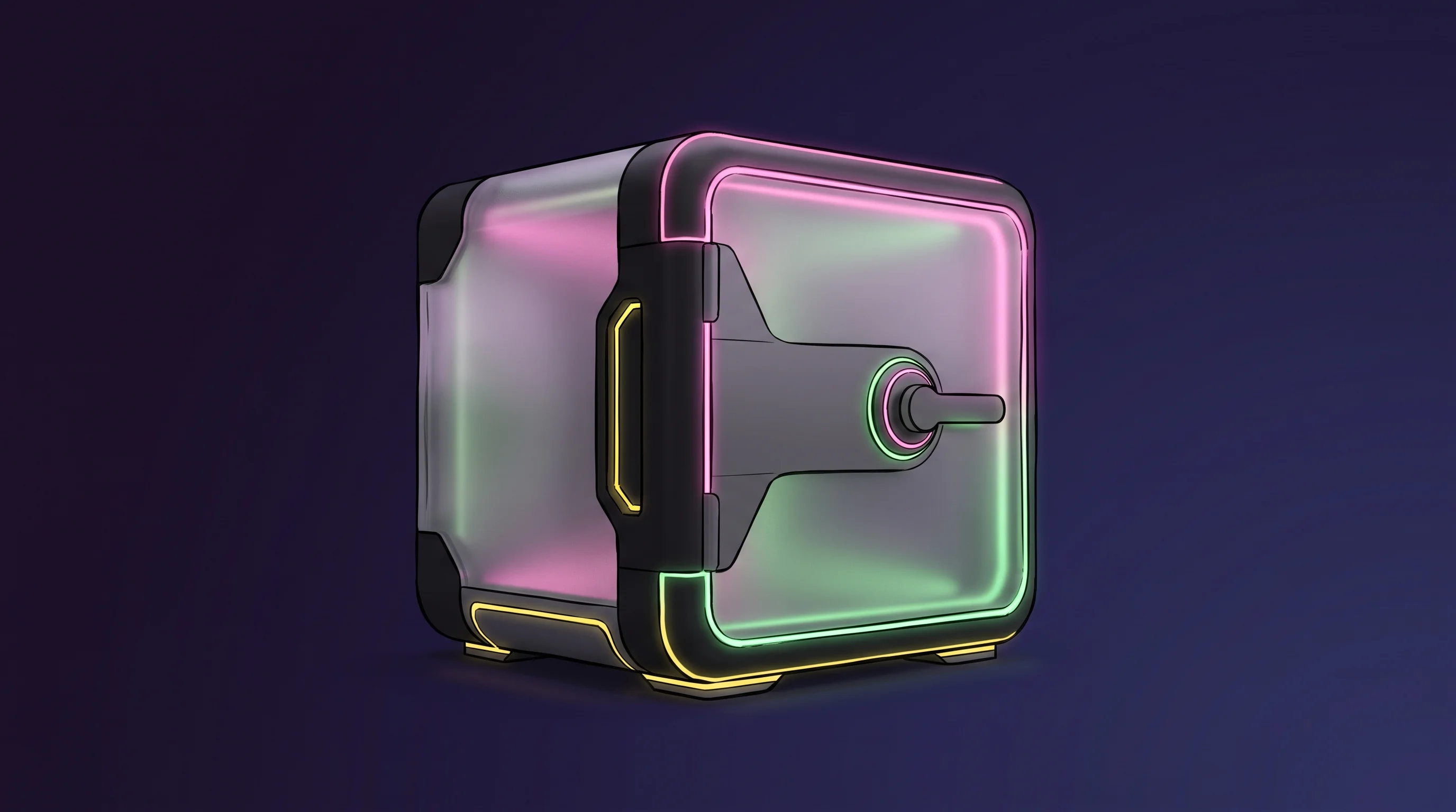 Digital illustration for article section "Content Section 2" in "LeoTrace raises $2M to secure AI-generated code before it ships" - A sleek, minimalist retro-futuristic security vault made of heavy frosted glass and opaque matte mat...