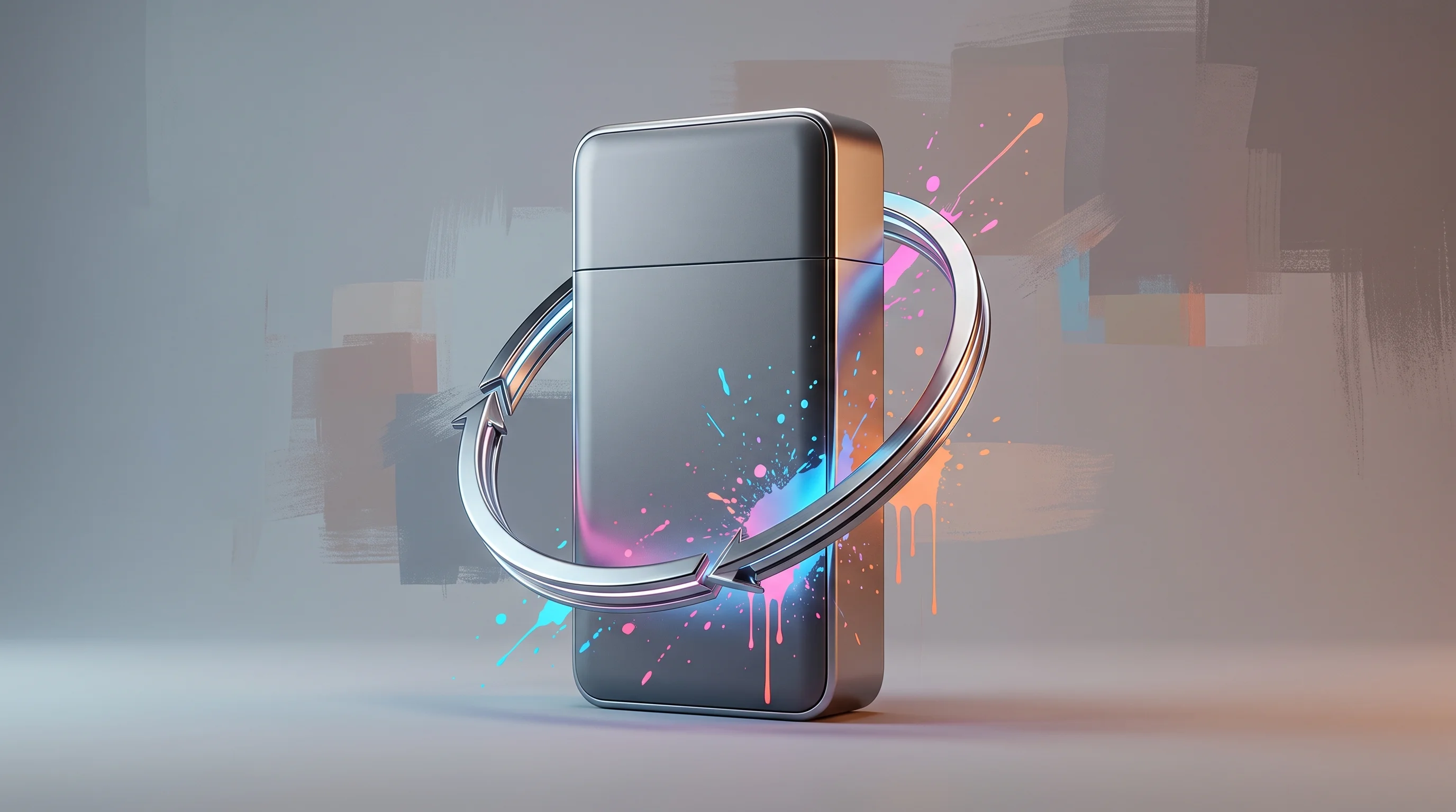 Digital illustration for article section "Content Section 5" in "R3 Lithium raises $15M to recycle EV batteries into lithium" - A sleek, minimalist energy storage battery unit stands as the central focal point, elegantly wrapped...
