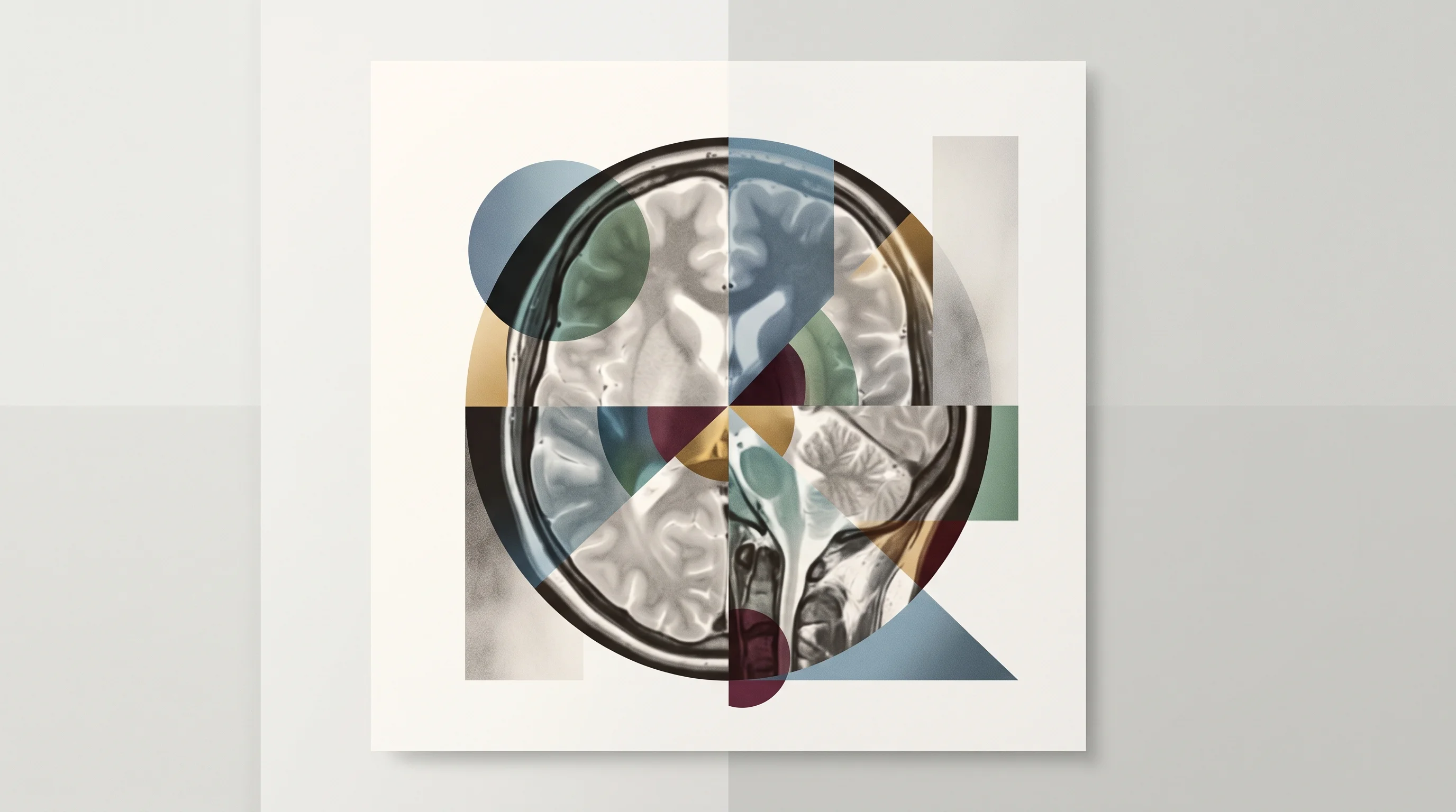 Digital illustration for article section "Content Section 3" in "Radley launches AI-native radiology practice at $4.6M ARR" - A minimalist surreal digital collage representing the integration of artificial intelligence in medi...