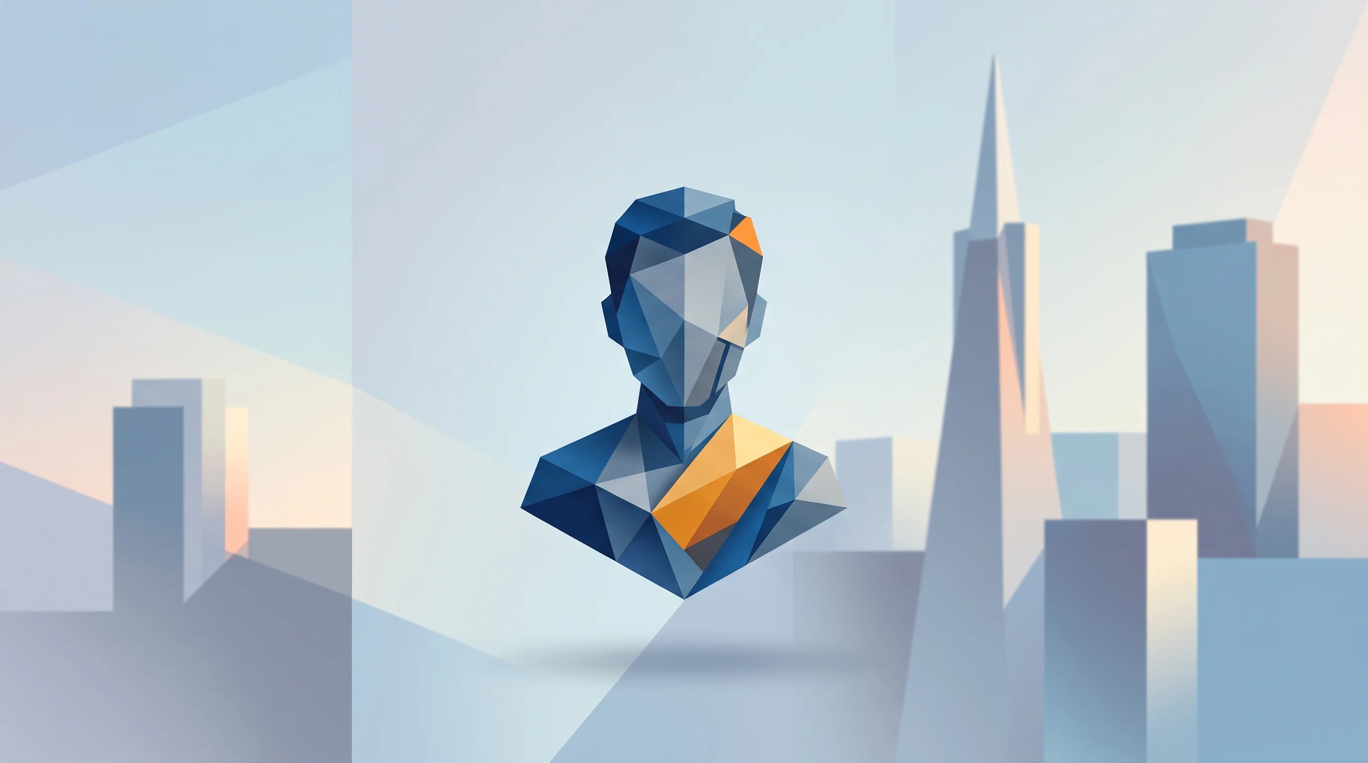 Digital illustration for article section "Content Section 4" in "Florin launches AI insurance carrier with zero underwriters" - A minimalist and conceptual visual representation of a digital professional profile, featuring a cle...