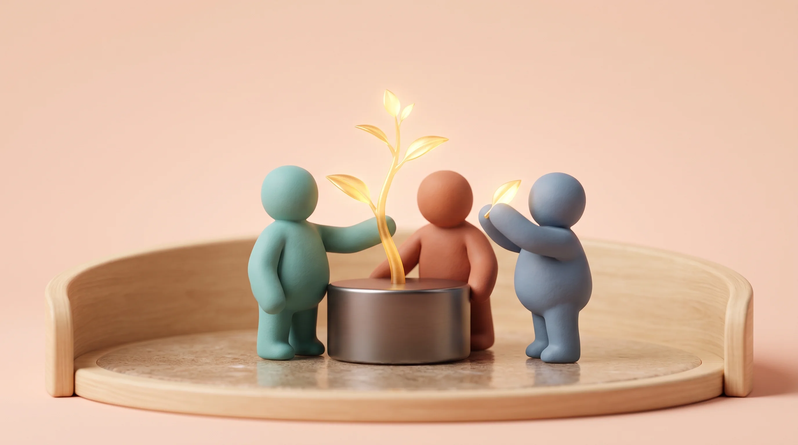 Digital illustration for article section "The founding team" in "Chift raises $12.2M to unify Europe's financial software APIs" - A clean, minimal conceptual image representing a startup founding team and their recent seed funding...