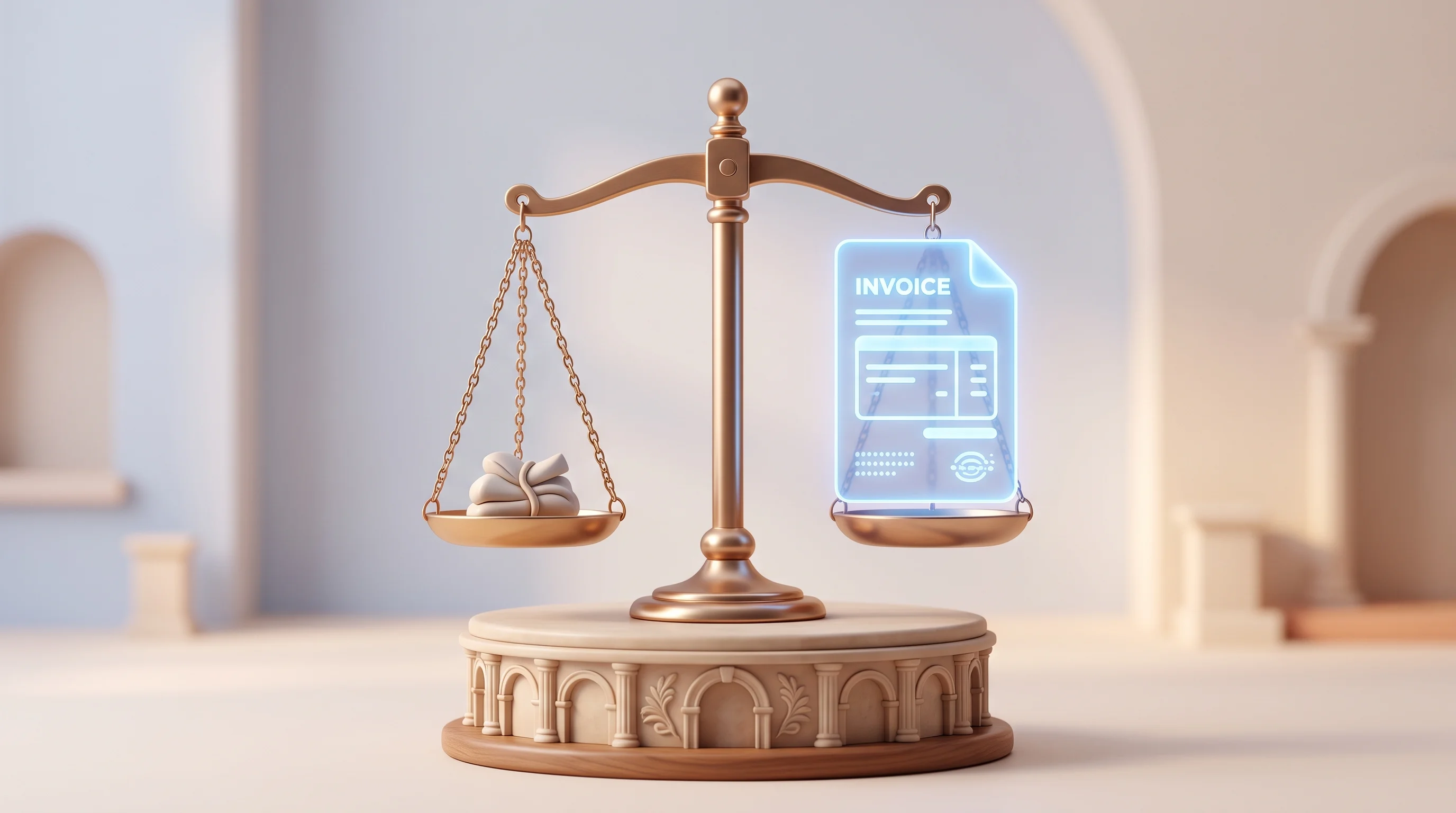 Digital illustration for article section "A shifting regulatory landscape" in "Chift raises $12.2M to unify Europe's financial software APIs" - A highly detailed 3D miniature model representing a shifting regulatory landscape in digital invoici...