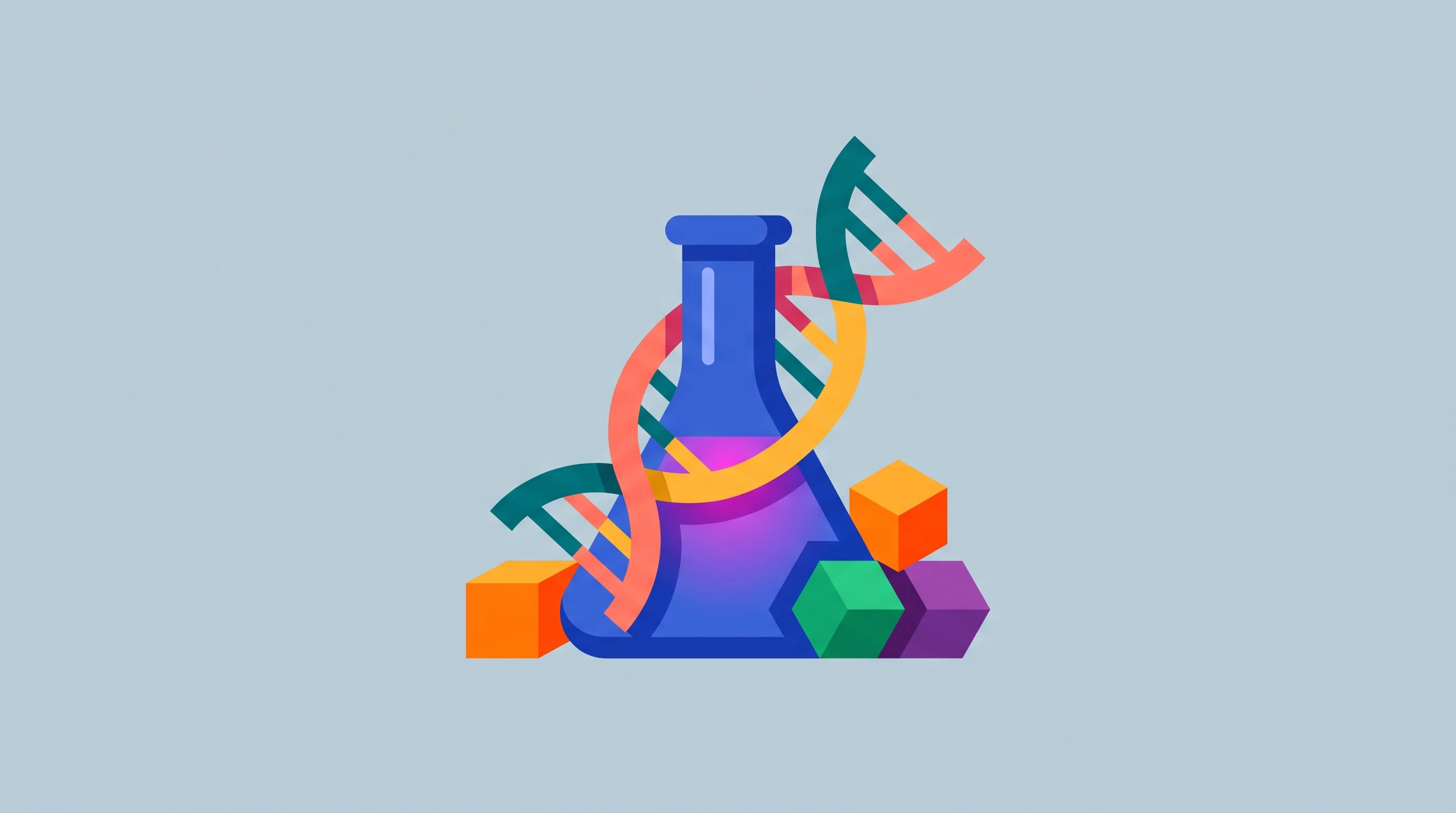 Digital illustration for article section "Content Section 2" in "Mithrl raises $20M to accelerate drug discovery with AI" - A clean, minimalist flat illustration representing pharmaceutical and genomics partnerships, featuri...