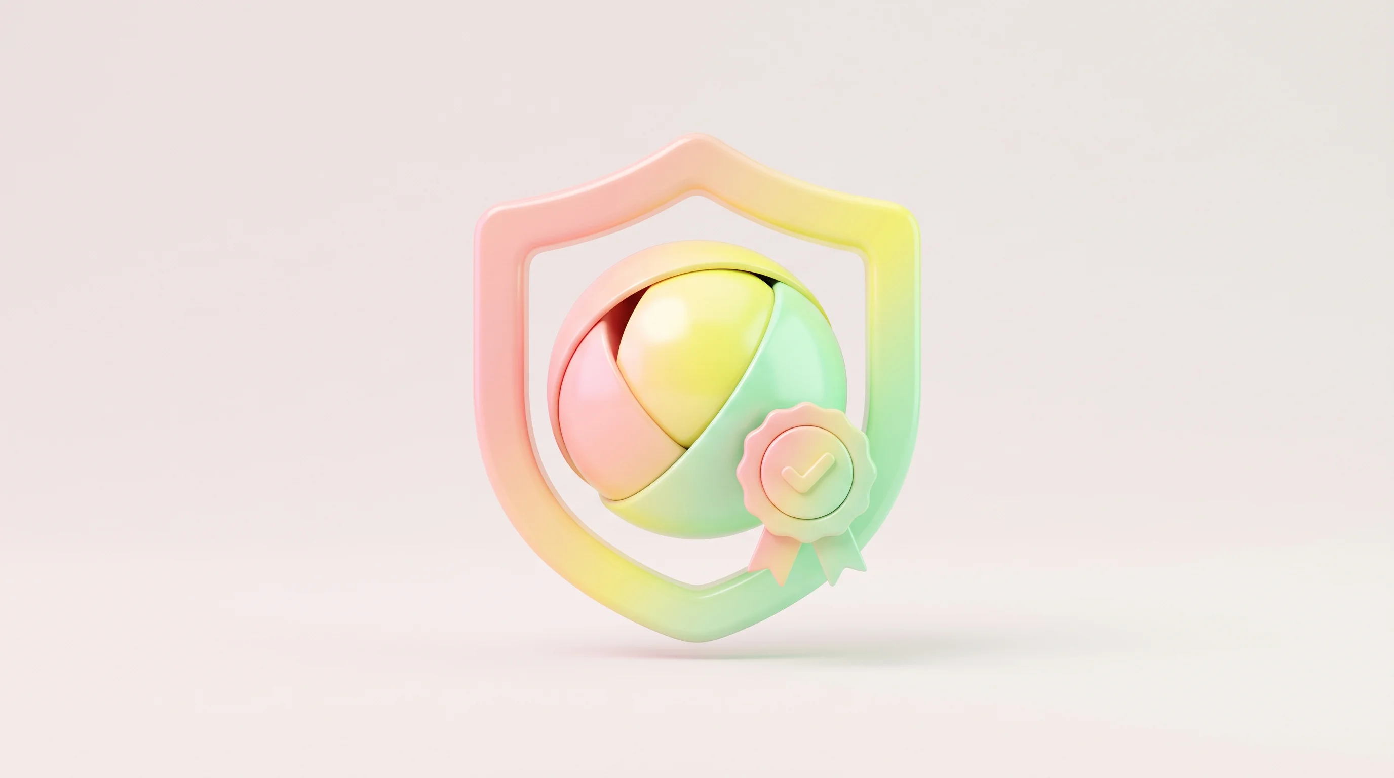 Digital illustration for article section "Content Section 2" in "AIUC raises $40M to audit and insure AI agents" - A modern, minimalist 3D rendering of a soft, rounded protective shield gently enclosing a sleek, abs...