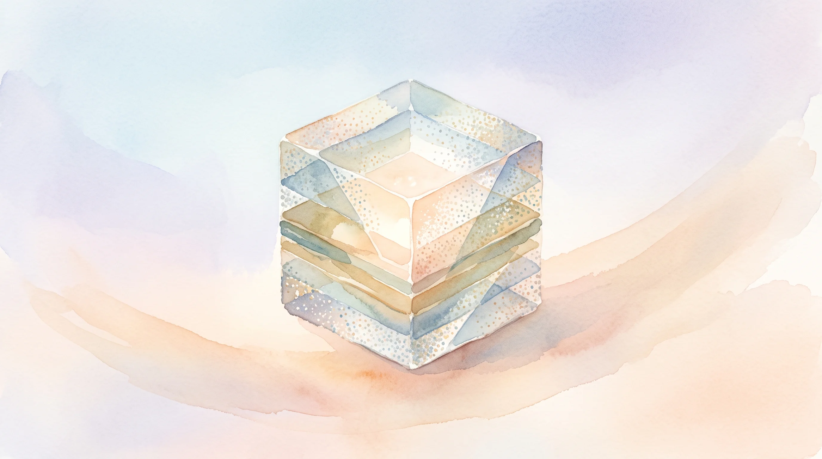 Digital illustration for article section "A Material Gamble" in "Kepler emerges with $468M to fix AI memory bottleneck" - A conceptual and minimalist representation of a composite ferroelectric material used for low-voltag...