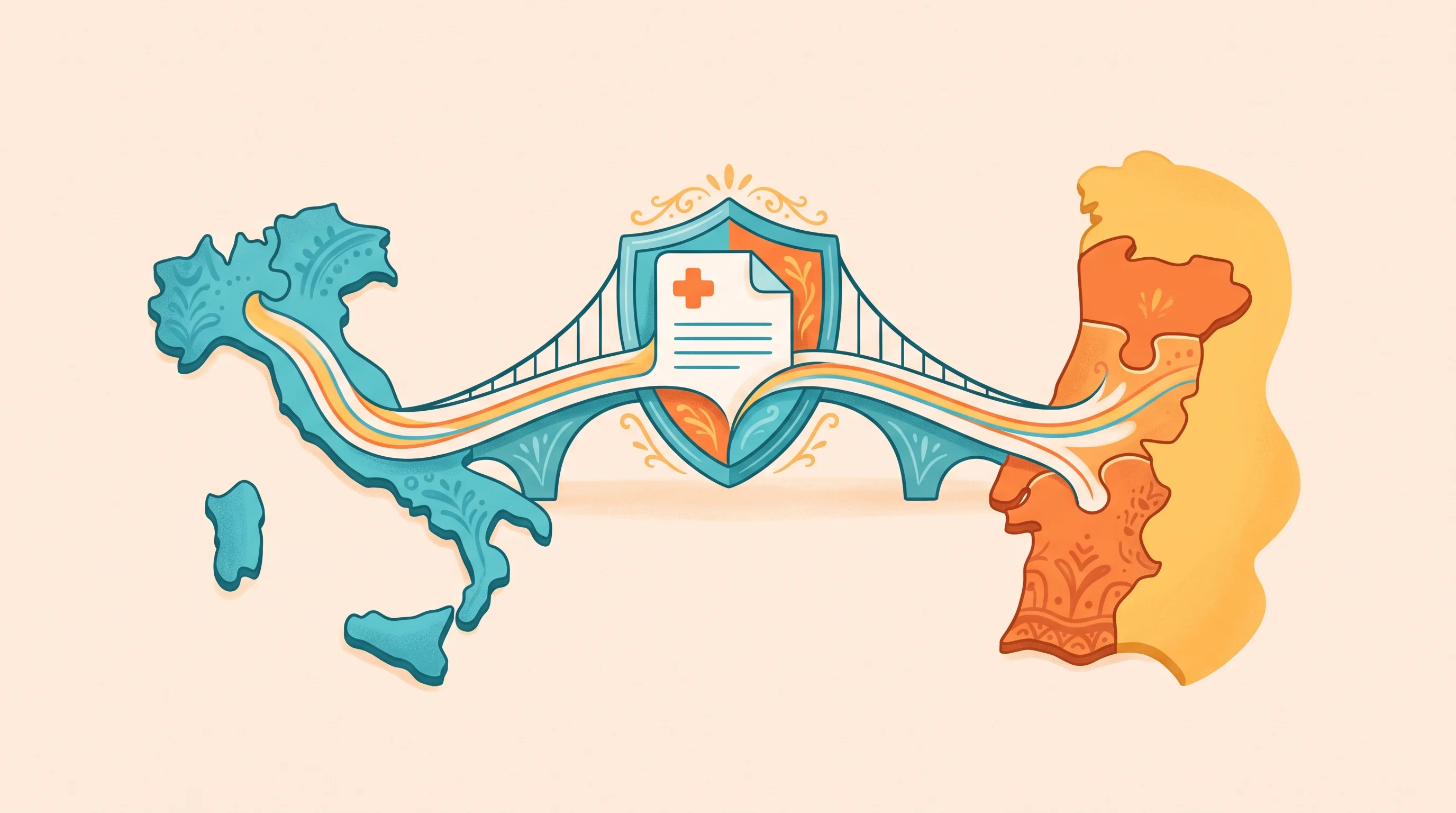 Digital illustration for article section "Content Section 3" in "Health Force raises €4.2M for AI agents in hospitals" - A conceptual, minimalist illustration representing a unified digital platform overcoming European ma...
