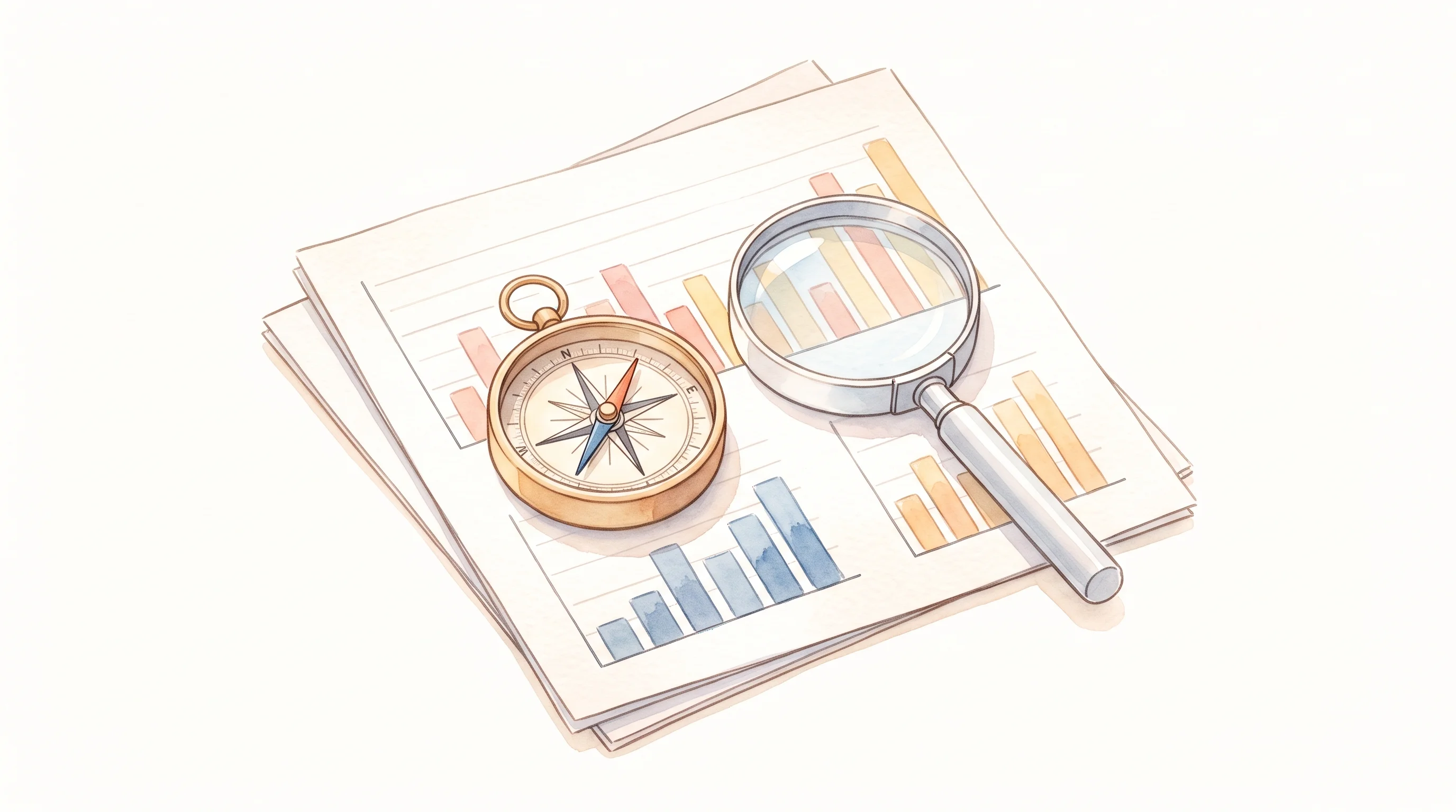 Digital illustration for article section "Deployment Realities" in "4B AI model optimizes Postgres queries 81% faster" - A minimalist and conceptual watercolor illustration of a small, finely crafted specialized compass a...