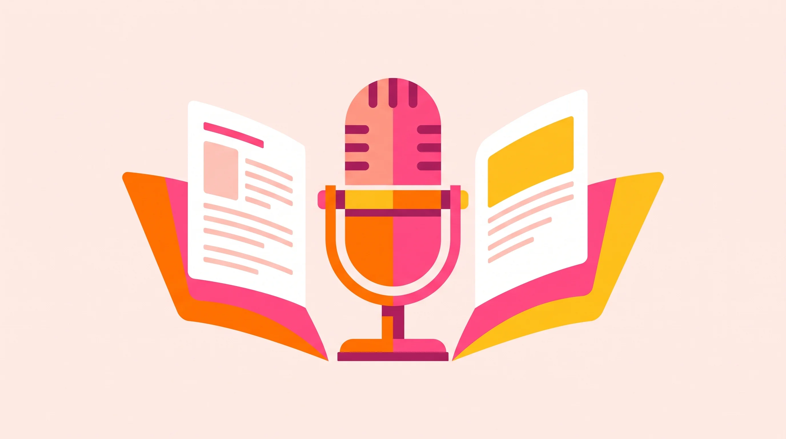 Digital illustration for article section "Content Section 4" in "Polyphron raises $20M to train AI models for human tissue" - A conceptual, modern illustration featuring a sleek, geometric podcast microphone as a strong centra...