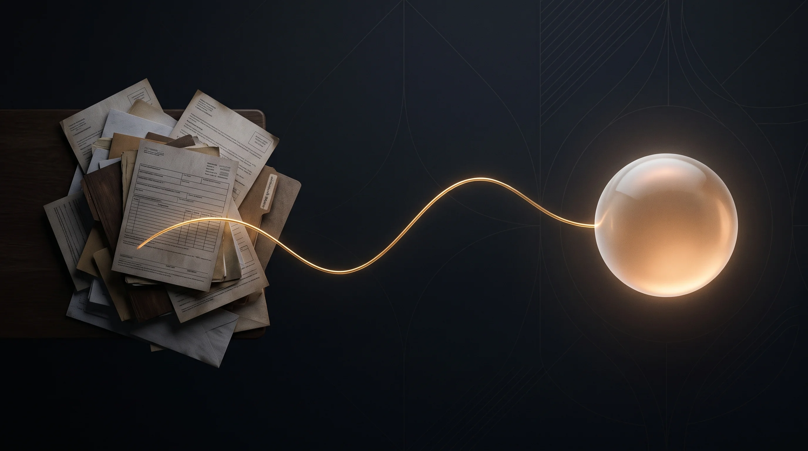Digital illustration for article section "Content Section 4" in "Hubble launches AI retrieval engine for 70,000+ provider records" - A minimalist, conceptual visualization of seamless automation bridging the gap between outdated comm...