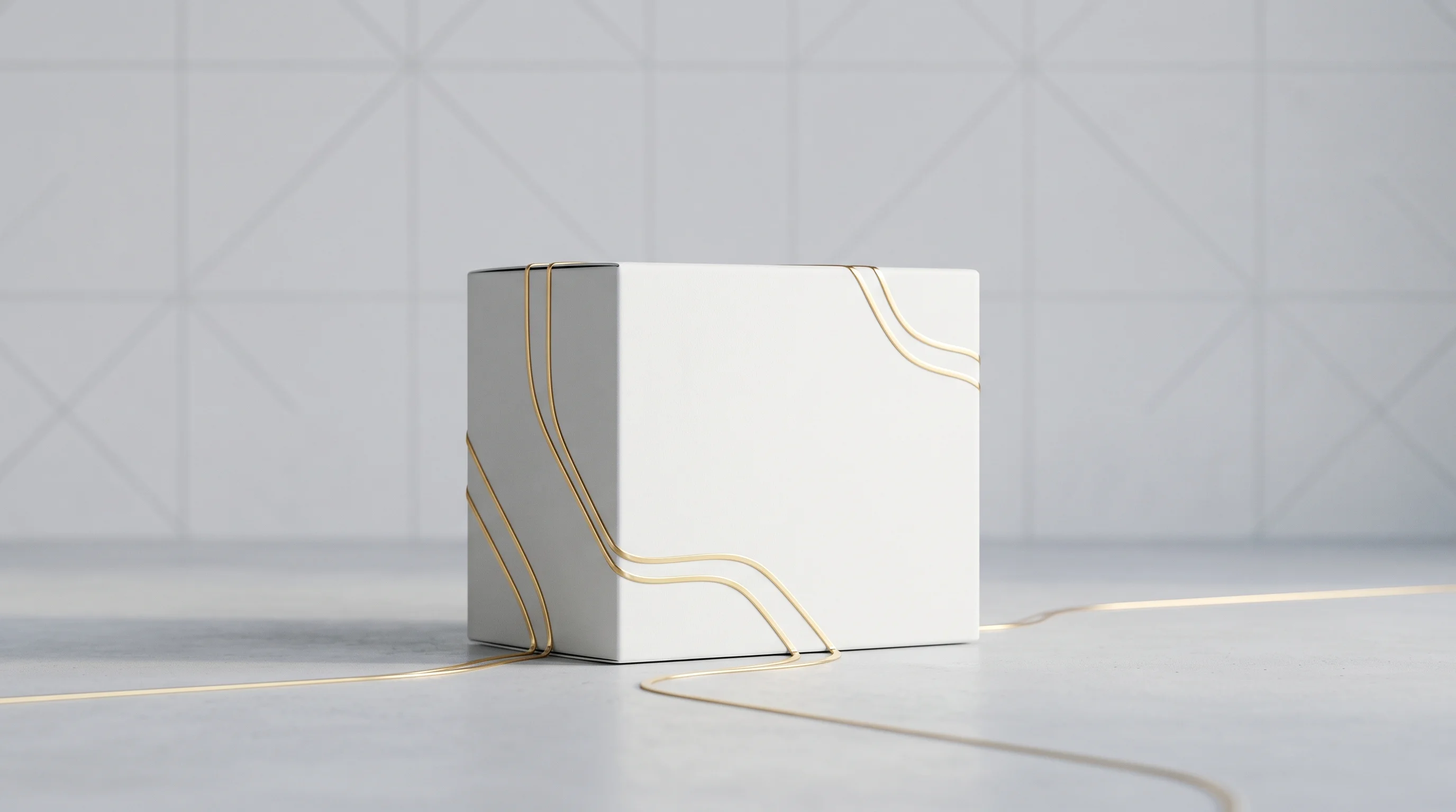 Digital illustration for article section "Content Section 2" in "Aron raises $6M seed to automate procurement with AI" - A clean, minimalist composition featuring a sleek, pristine packaging container as the central focus...