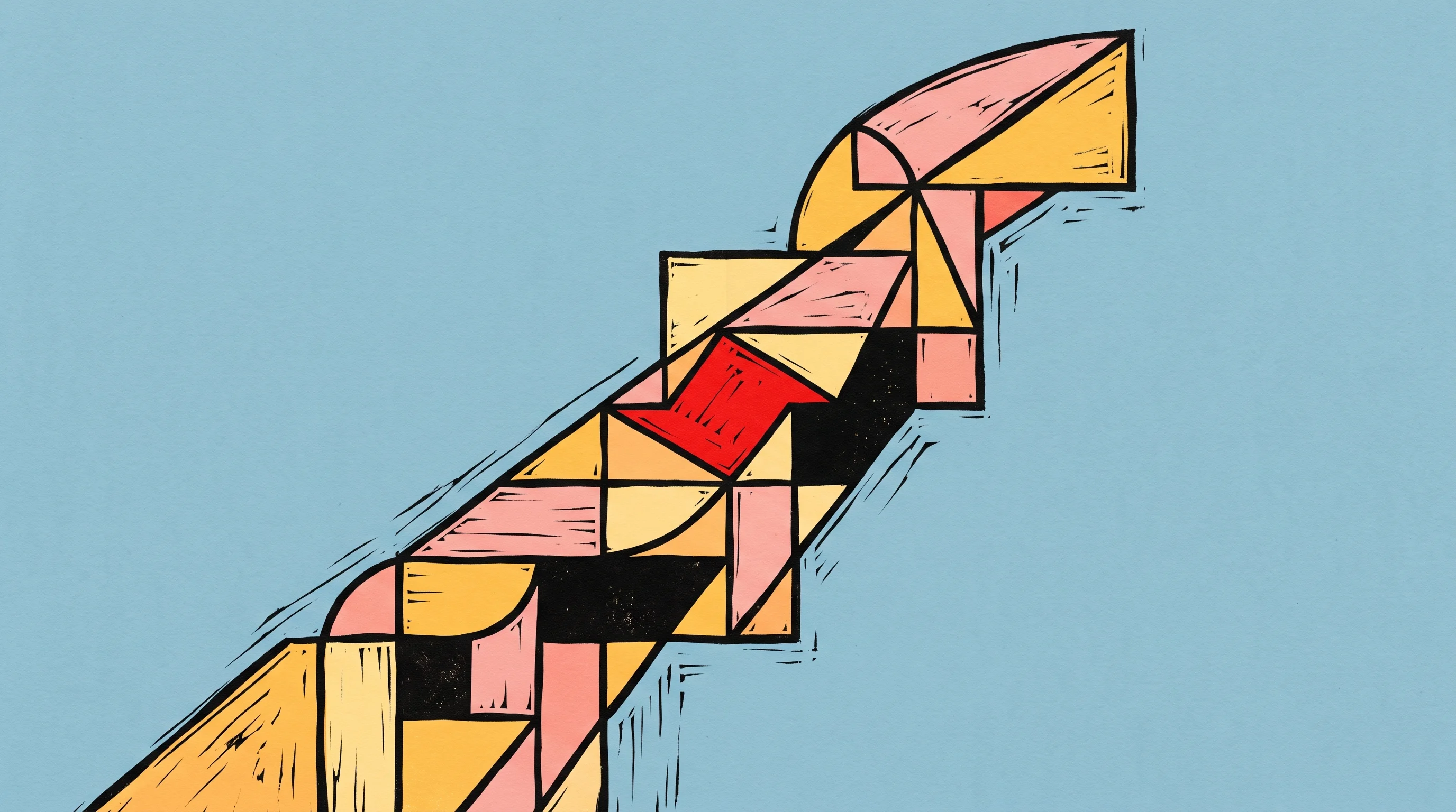 Digital illustration for article section "What Comes Next" in "Kev launches open-source decision models on Qwen3.5" - A minimalist, abstract representation of a rapidly emerging ecosystem and precision calibration, fea...