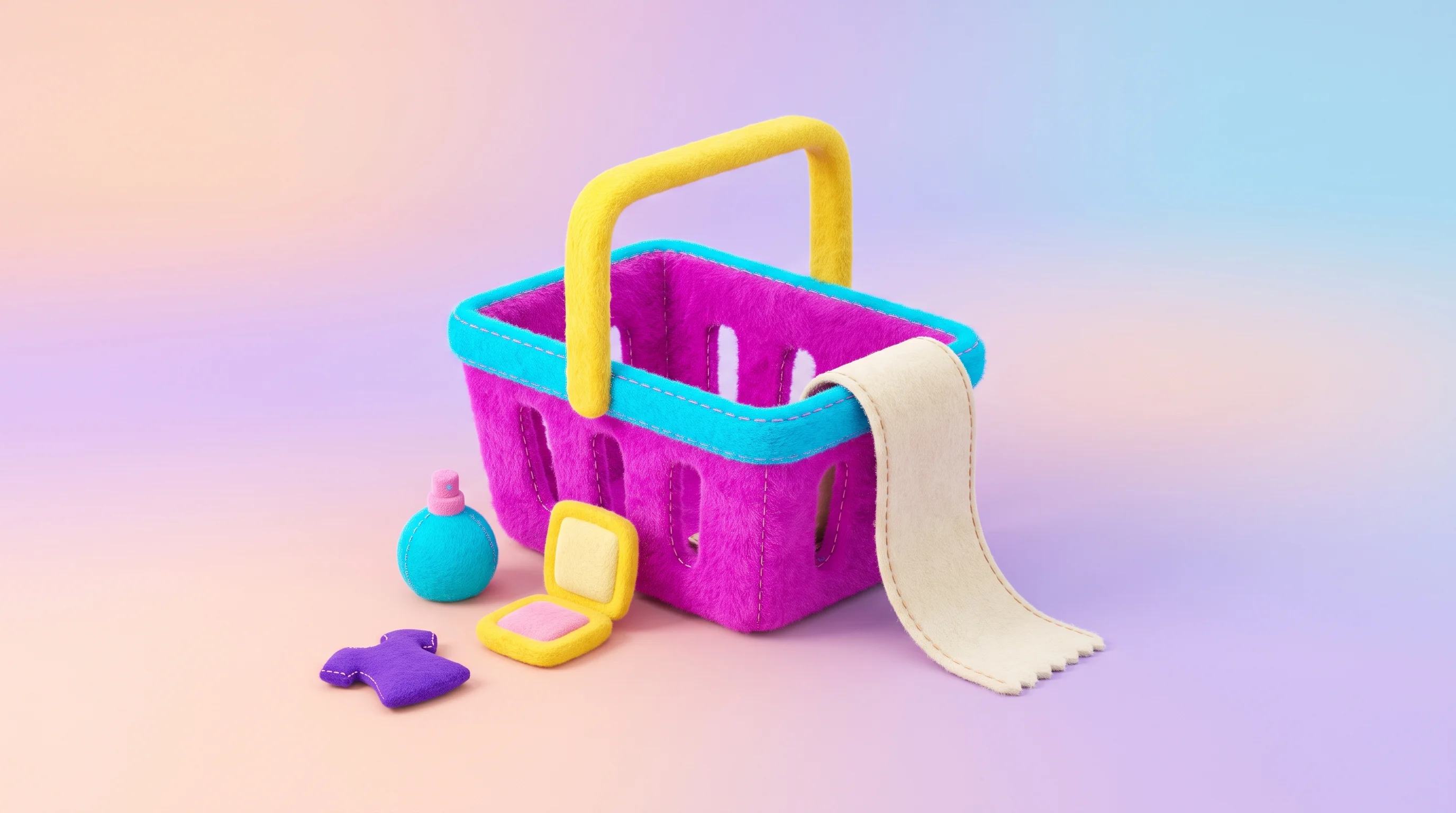 Digital illustration for article section "Content Section 5" in "Pango launches platform to automate 99% of e-commerce returns" - A whimsical yet modern conceptual representation of shopping cart abandonment featuring a single, st...