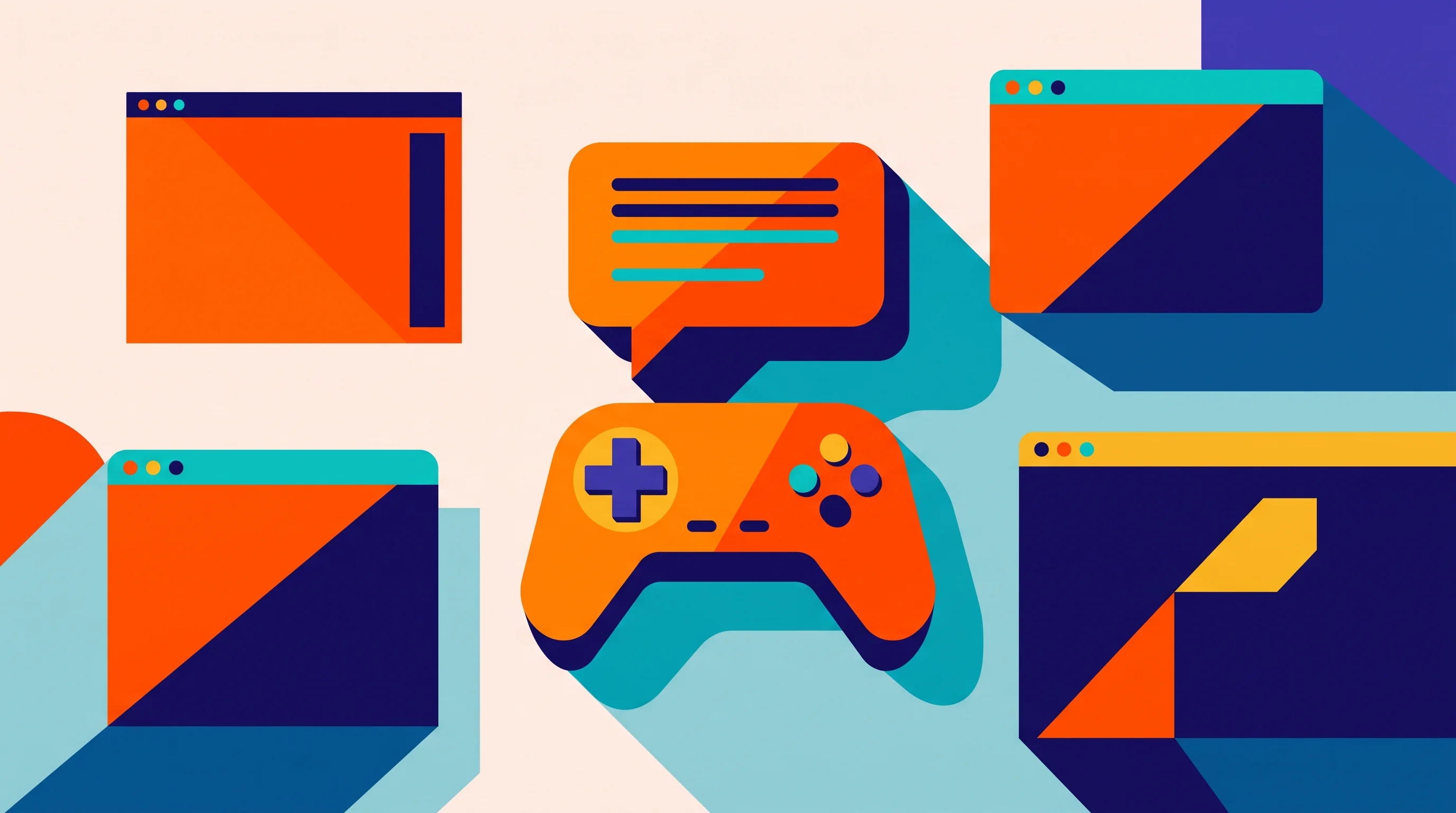 Digital illustration for article section "Content Section 4" in "Instaplay launches AI game platform with 130k players" - A conceptual, modern illustration representing the competitive landscape of AI-driven game creation,...