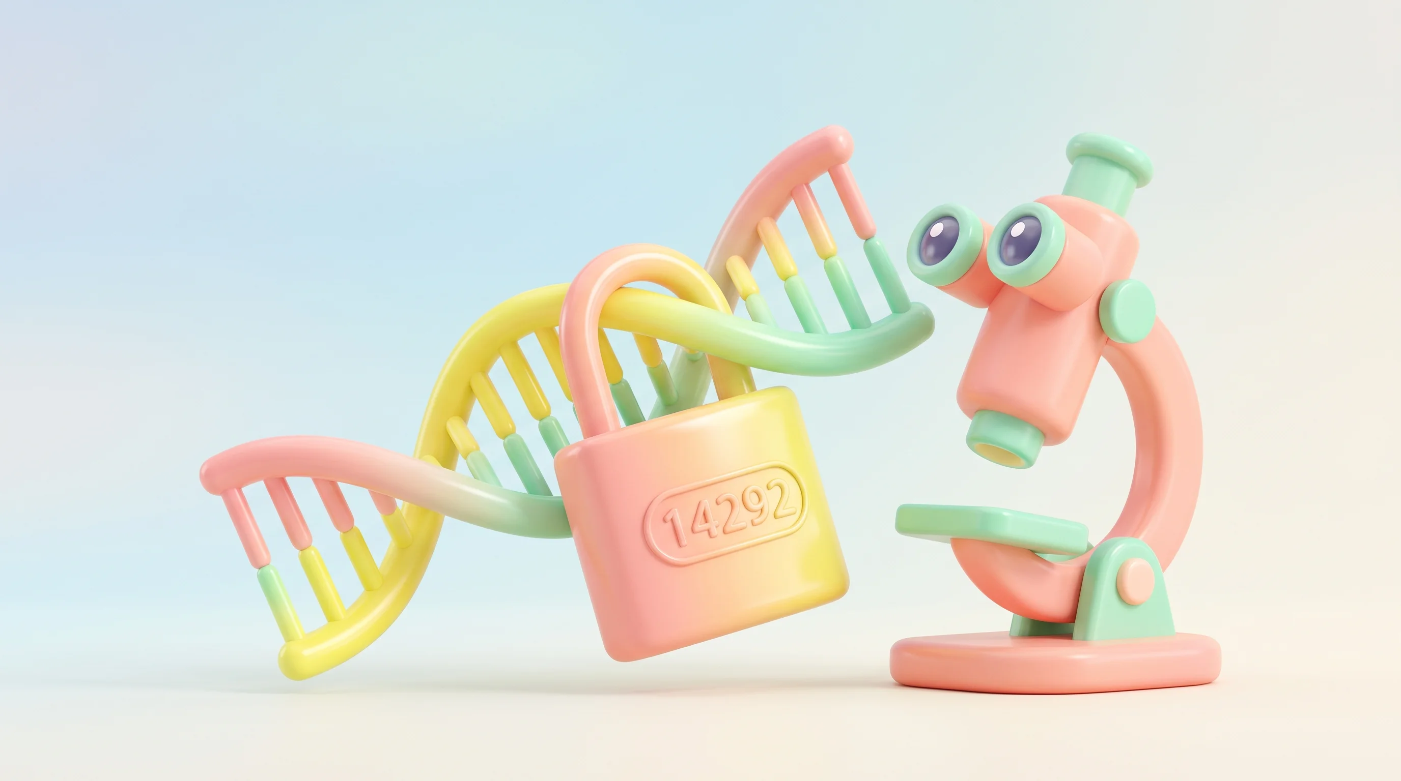 Digital illustration for article section "Regulatory Tightening" in "CueBench builds RL environments to train AI science reasoning" - A minimal, conceptual 3D illustration representing regulatory tightening in biosecurity and life sci...