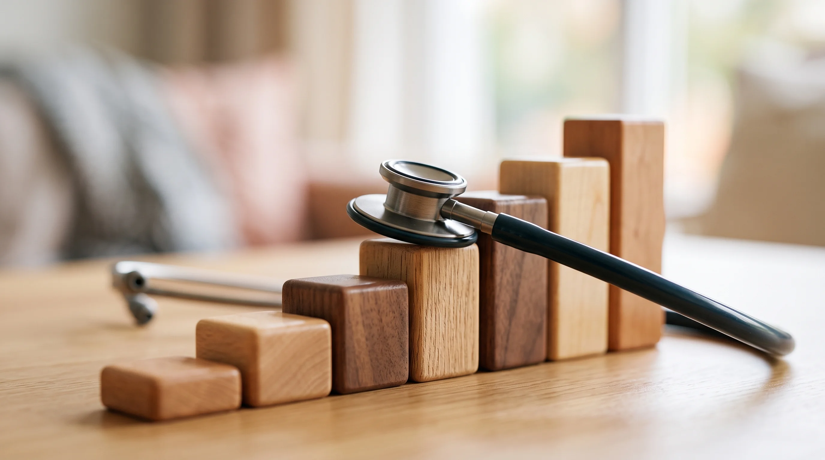 Digital illustration for article section "Content Section 2" in "Blair Health raises $4.2M to scale AI-powered specialist care" - A conceptual, miniature-world macro photograph representing the intersection of financial product le...