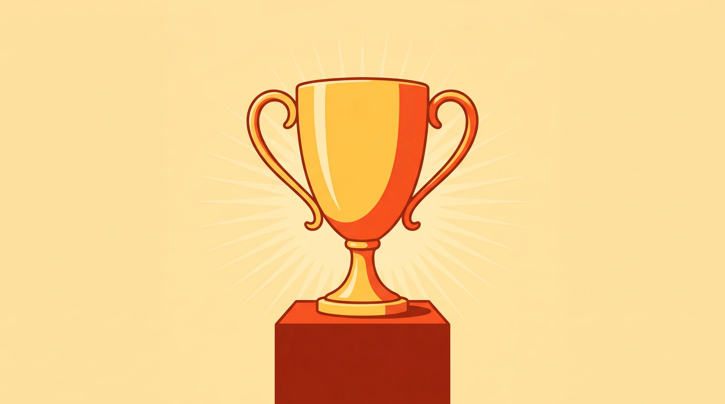 Digital illustration for article section "Content Section 5" in "Rise Reforming launches platform to turn waste gas into chemicals" - A minimalist and clean conceptual illustration featuring a sleek, stylized first-place trophy restin...