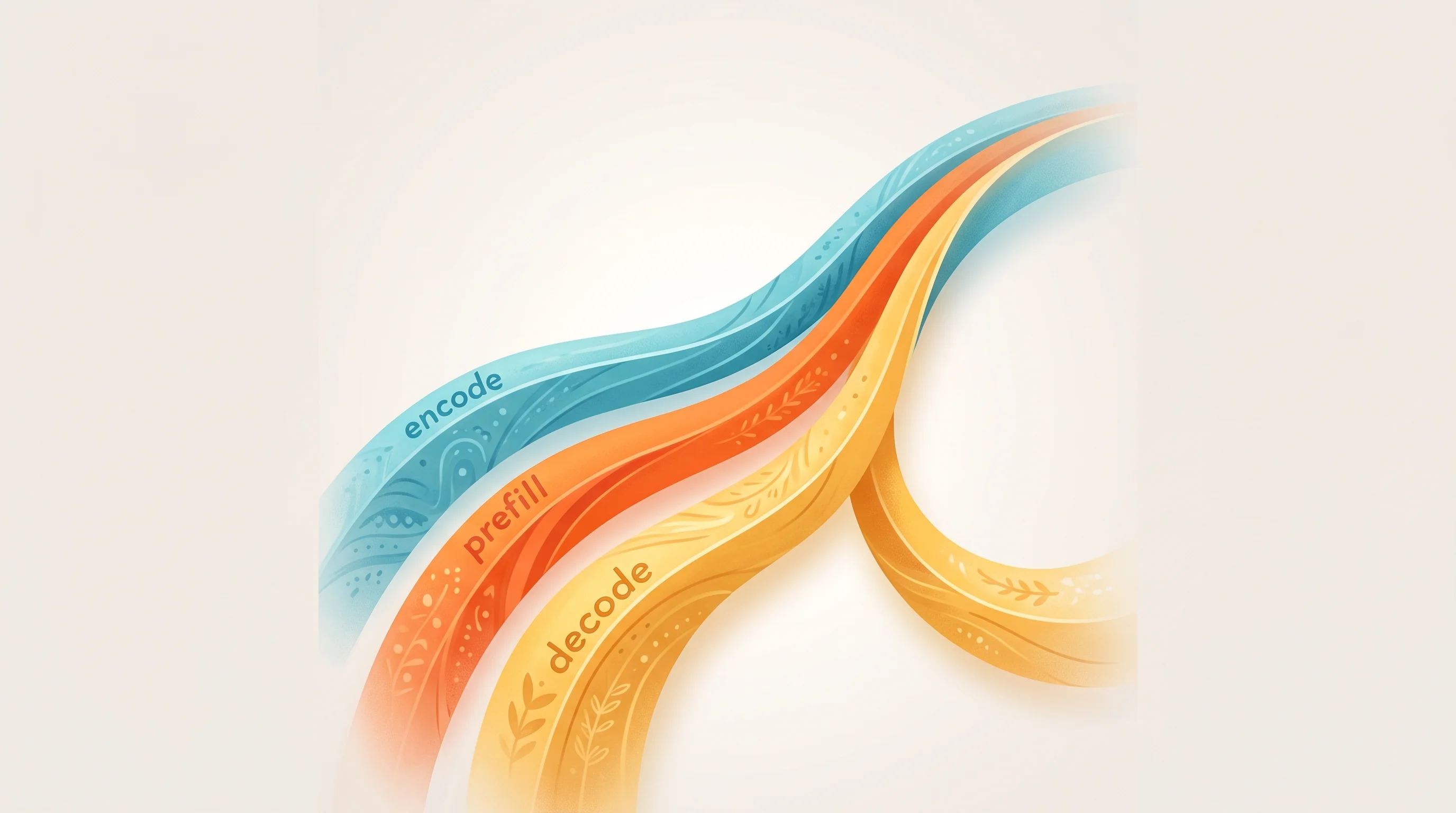 Digital illustration for article section "Three Breakthroughs, One Latency Collapse" in "VLM inference hits real-time as engines compete for fastest" - A clean, minimalist conceptual artwork featuring a single, smooth abstract form elegantly dividing i...