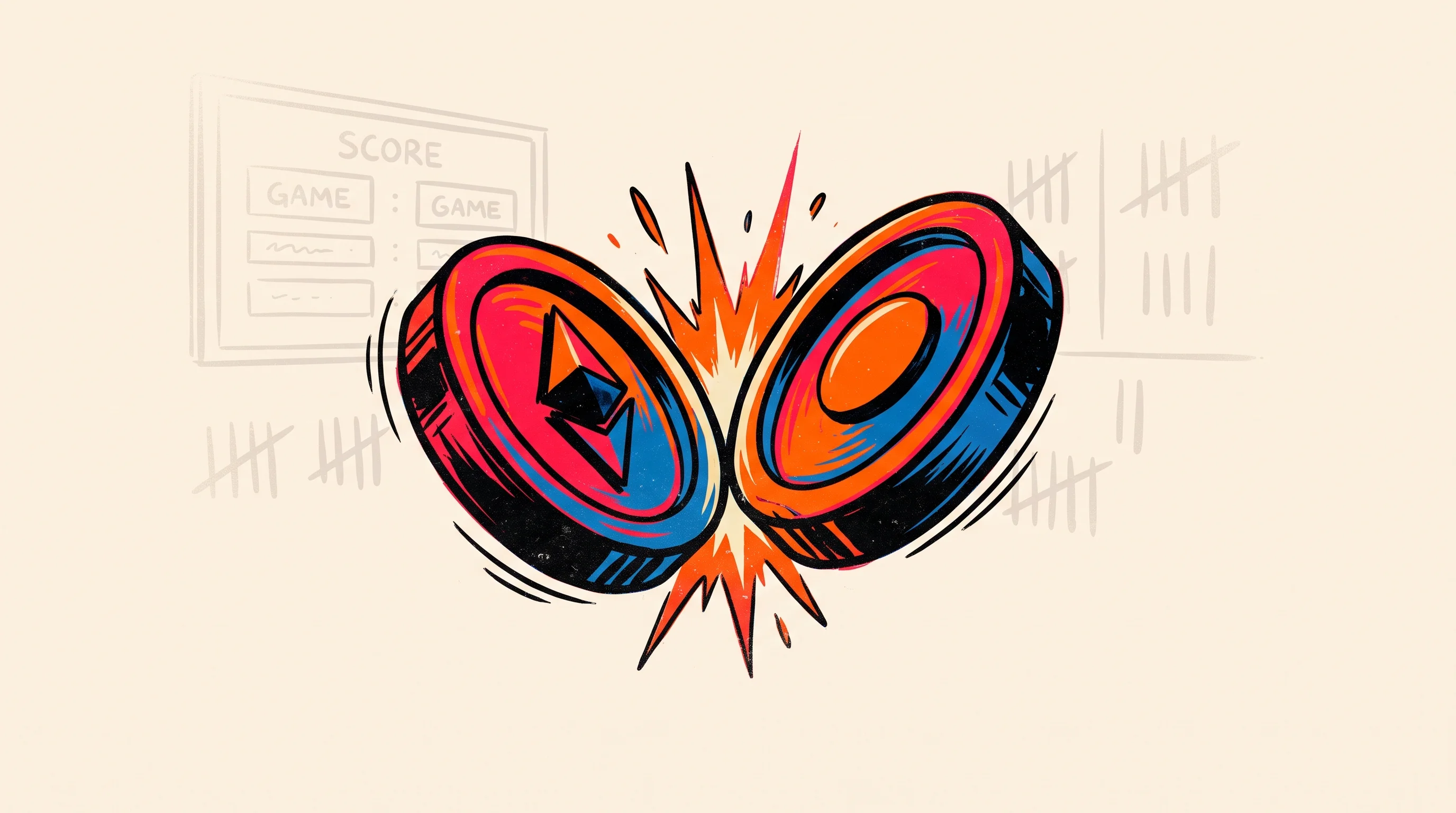 Digital illustration for article section "Content Section 2" in "Topdog raises $2.5M to scale skill-based real money games" - A conceptual, clean illustration representing the thrill of real-time gaming competition, featuring ...