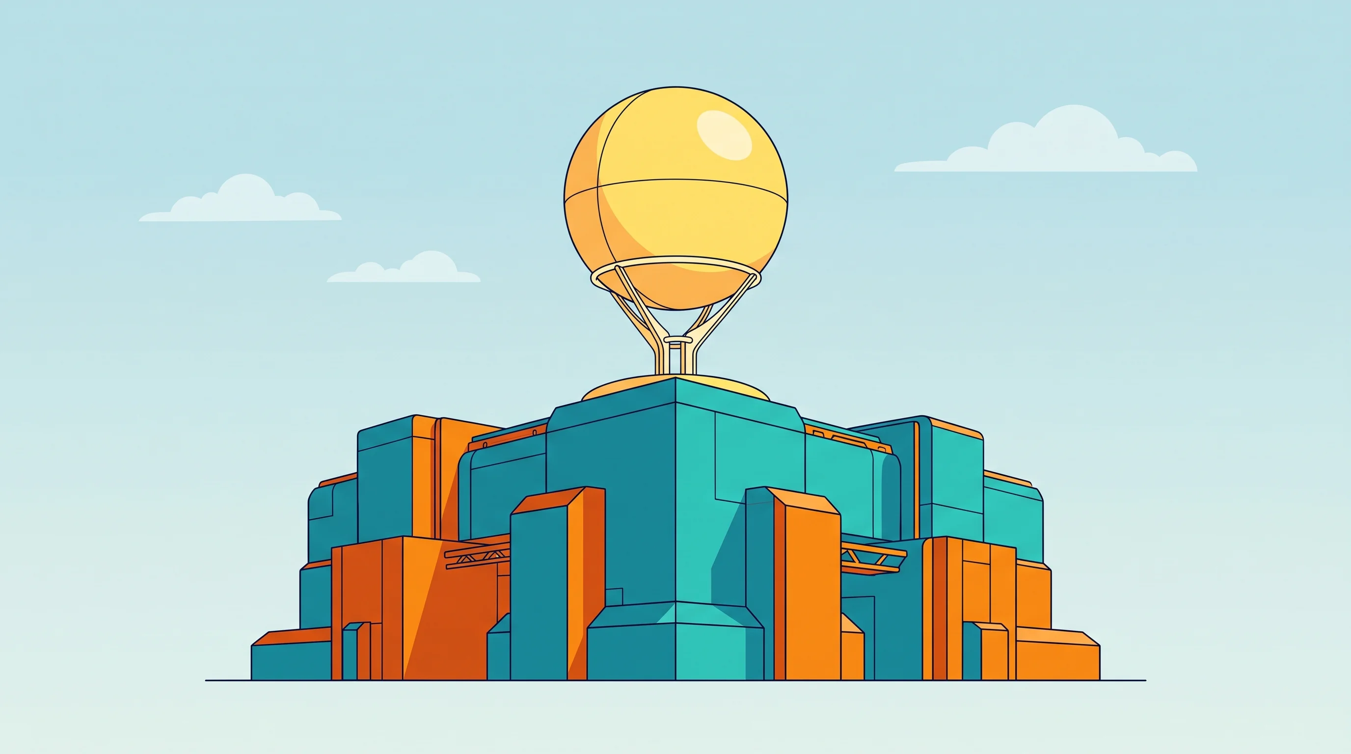Digital illustration for article section "Content Section 3" in "Clastix raises $3.3M to scale Kubernetes infrastructure" - A conceptual architectural illustration representing the foundational infrastructure layer of artifi...