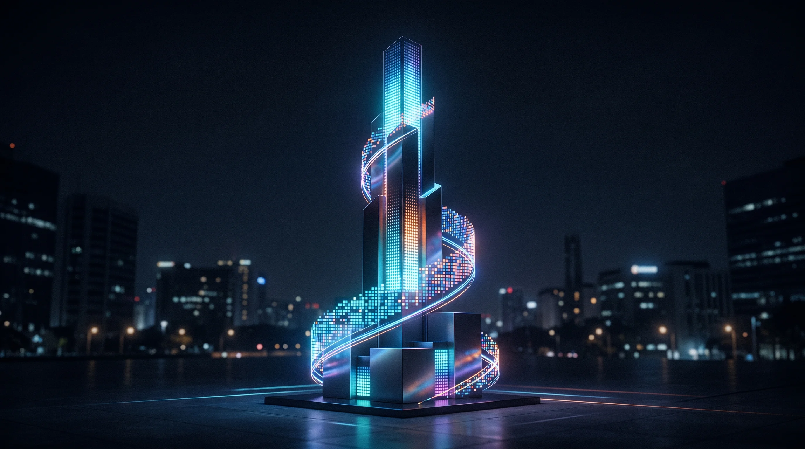 Digital illustration for article section "Content Section 2" in "Ando raises $20M to rebuild workplace chat for AI agents" - A conceptual, minimalist image representing the successful building and rapid growth of a modern sof...
