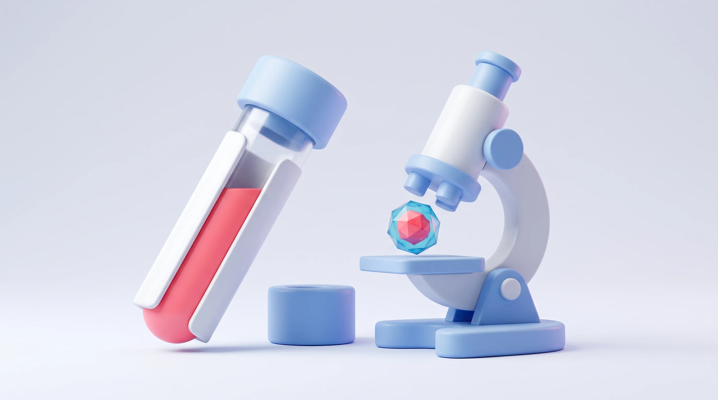 Digital illustration for article section "Content Section 4" in "Prevision Medicine raises $5.4M for cancer drug testing" - A clean, minimalist 3D conceptual illustration of a precision medicine functional assay, rendered in...