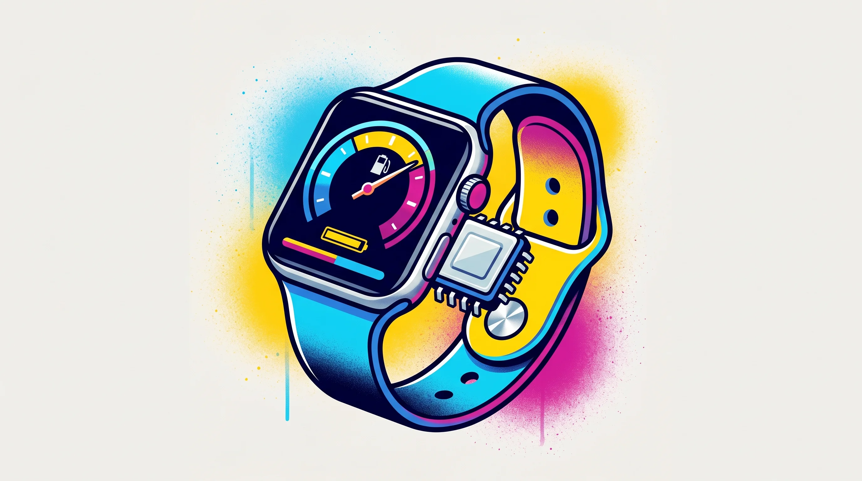 Digital illustration for article section "Competing in an Established Market" in "Overlord Labs raises $7.3M for AI device battery chips" - A conceptual and minimalist illustration representing the competitive landscape of wearable battery ...