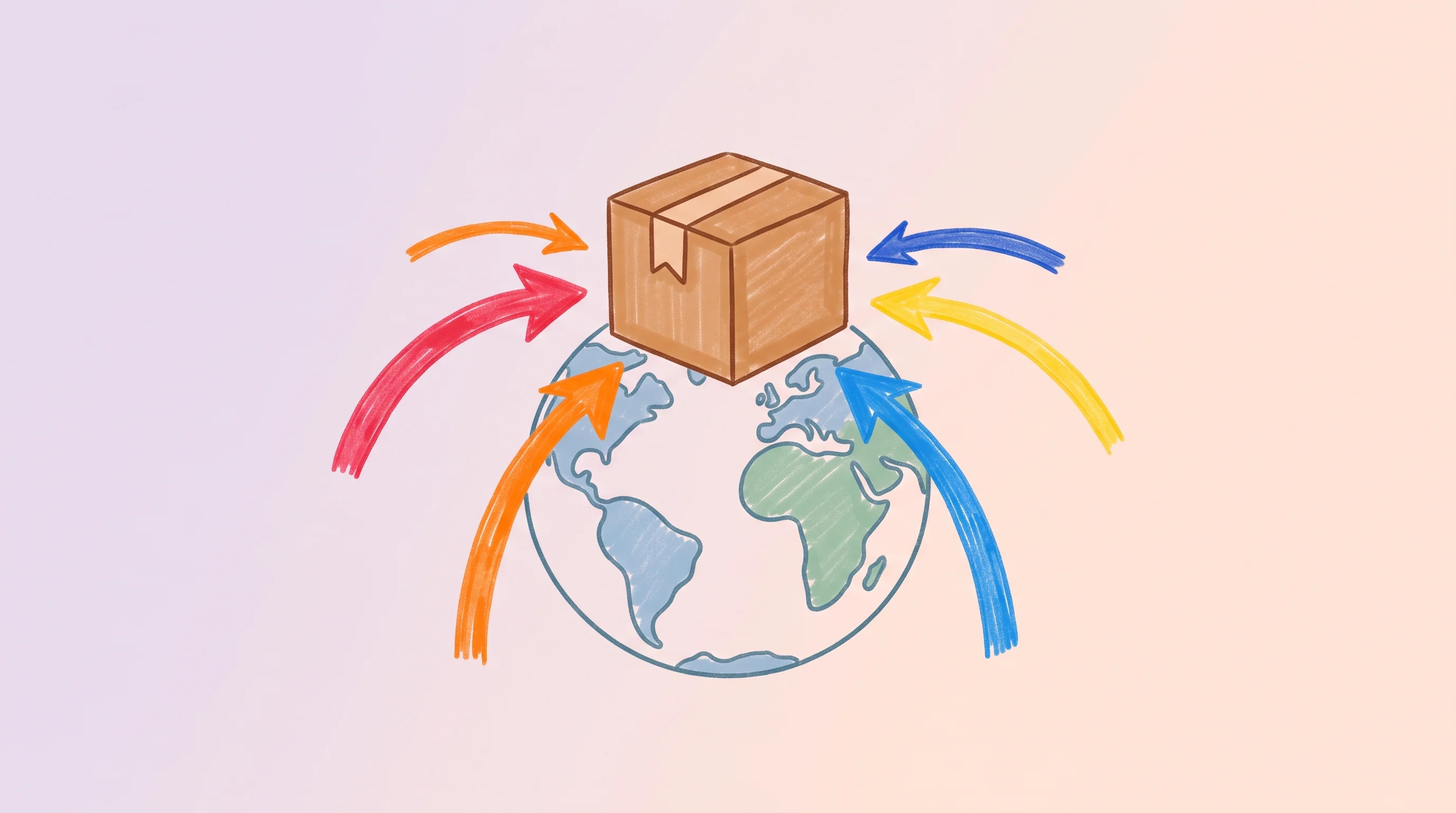 Digital illustration for article section "Content Section 4" in "Zonos acquires Evolve to build customs brokerage in-house" - A conceptual illustration representing global e-commerce competition, featuring a single, stylized s...