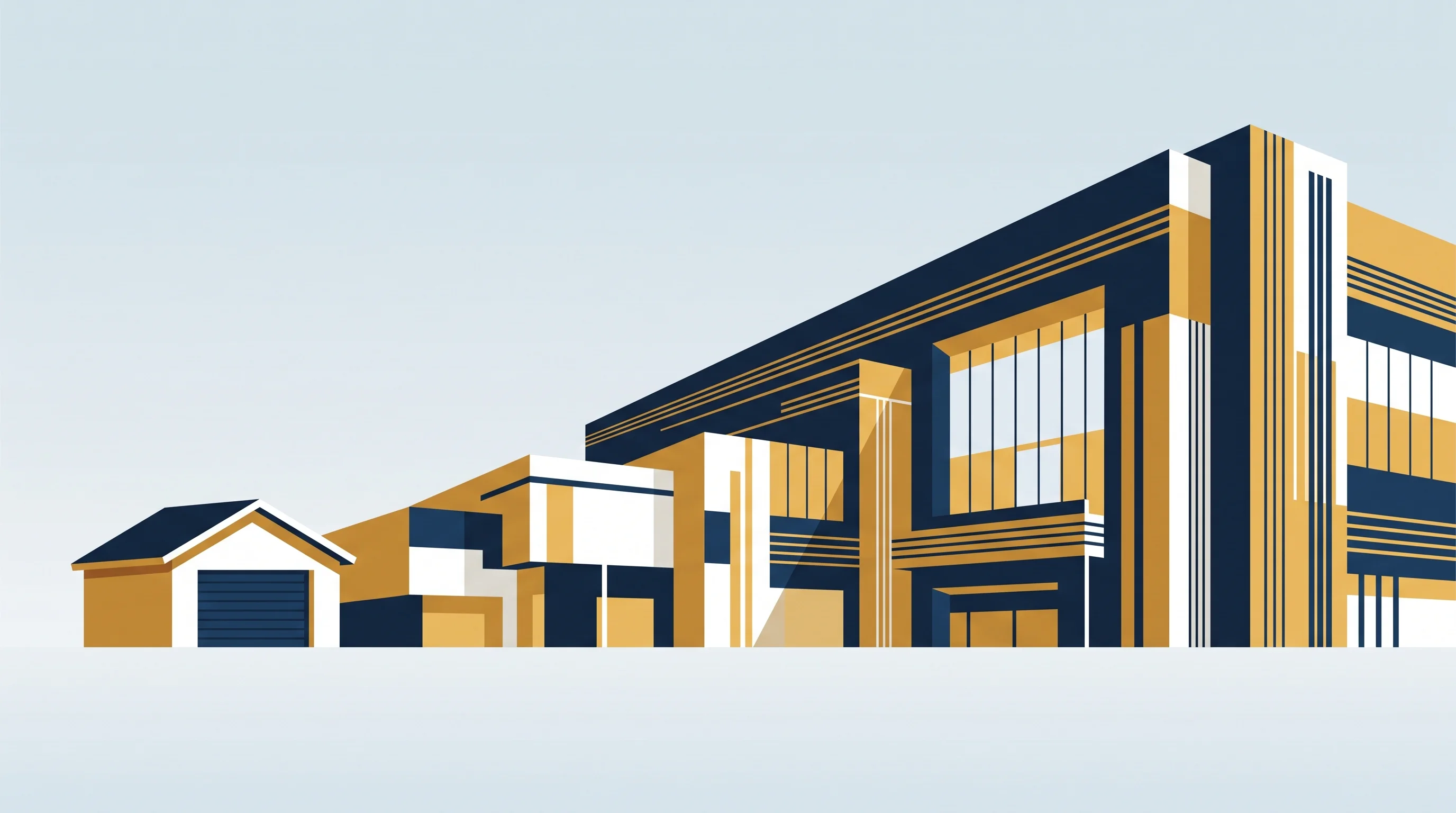 Digital illustration for article section "Content Section 3" in "Pilgrim raises $25M seed to build biology prime for defense" - A clean, conceptual architectural illustration depicting corporate expansion, featuring a small, hum...