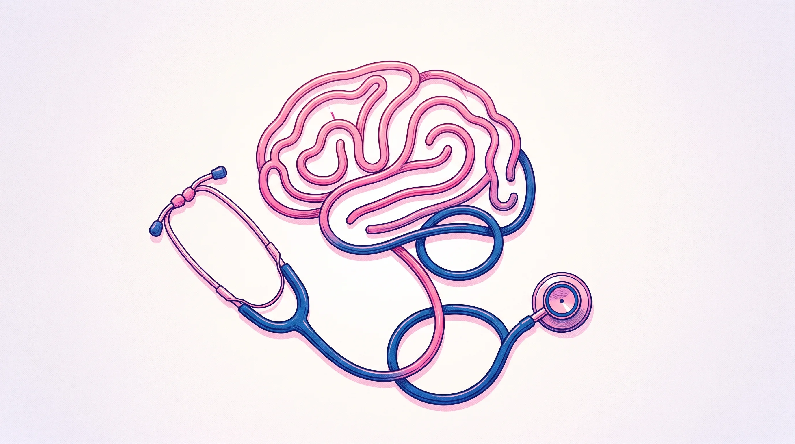 Digital illustration for article section "The Team Behind It" in "Bioinsights raises $2.8M to power functional medicine with AI" - A conceptual and minimalist illustration representing medical business leadership and neurodiagnosti...