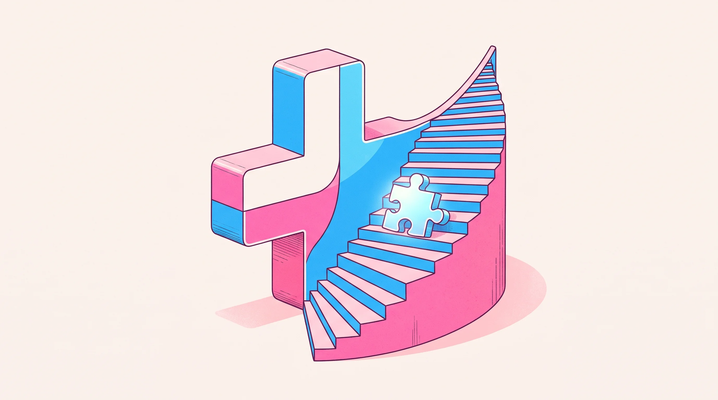 Digital illustration for article section "Scaling Up" in "Bioinsights raises $2.8M to power functional medicine with AI" - A clean, minimal, and conceptual illustration representing company growth and the scaling up of an A...