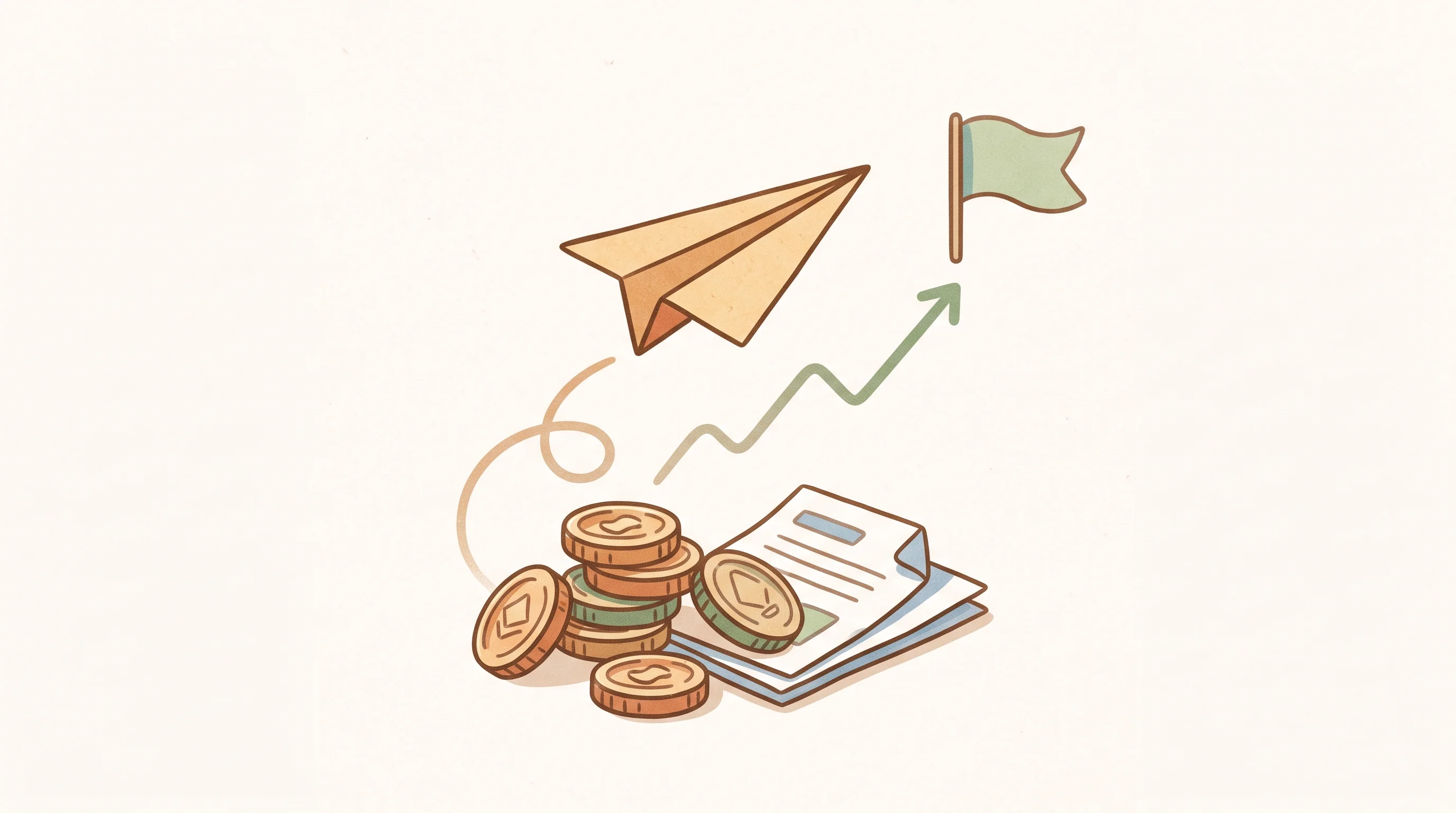 Digital illustration for article section "Content Section 3" in "VIKR launches credential platform for federal contractors" - A clean, minimalist composition featuring a conceptual representation of financial planning and star...