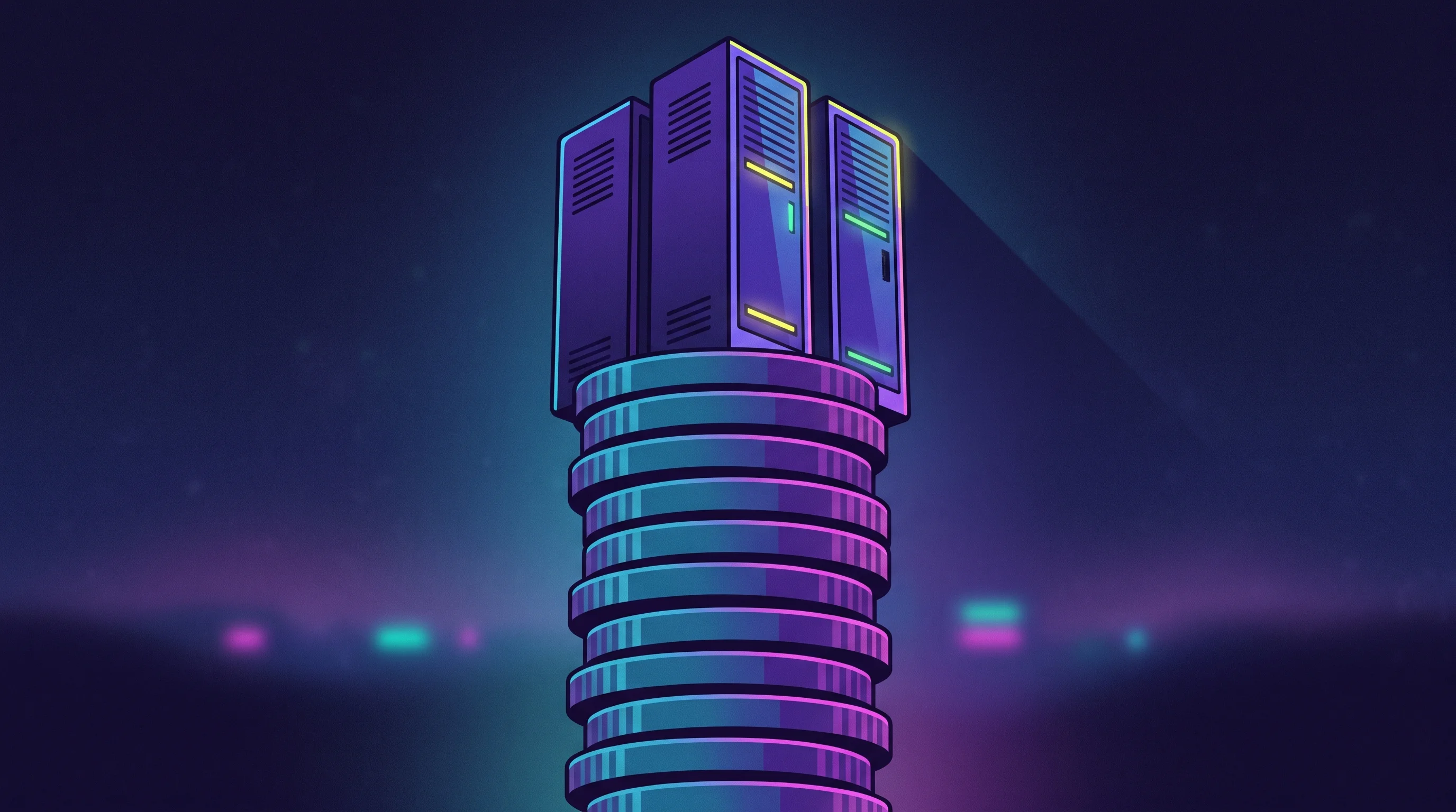 Digital illustration for article section "Content Section 3" in "Atomarine builds nuclear-powered floating AI data centers" - A towering, minimalist conceptual structure where a monumental stack of stylized coins smoothly tran...