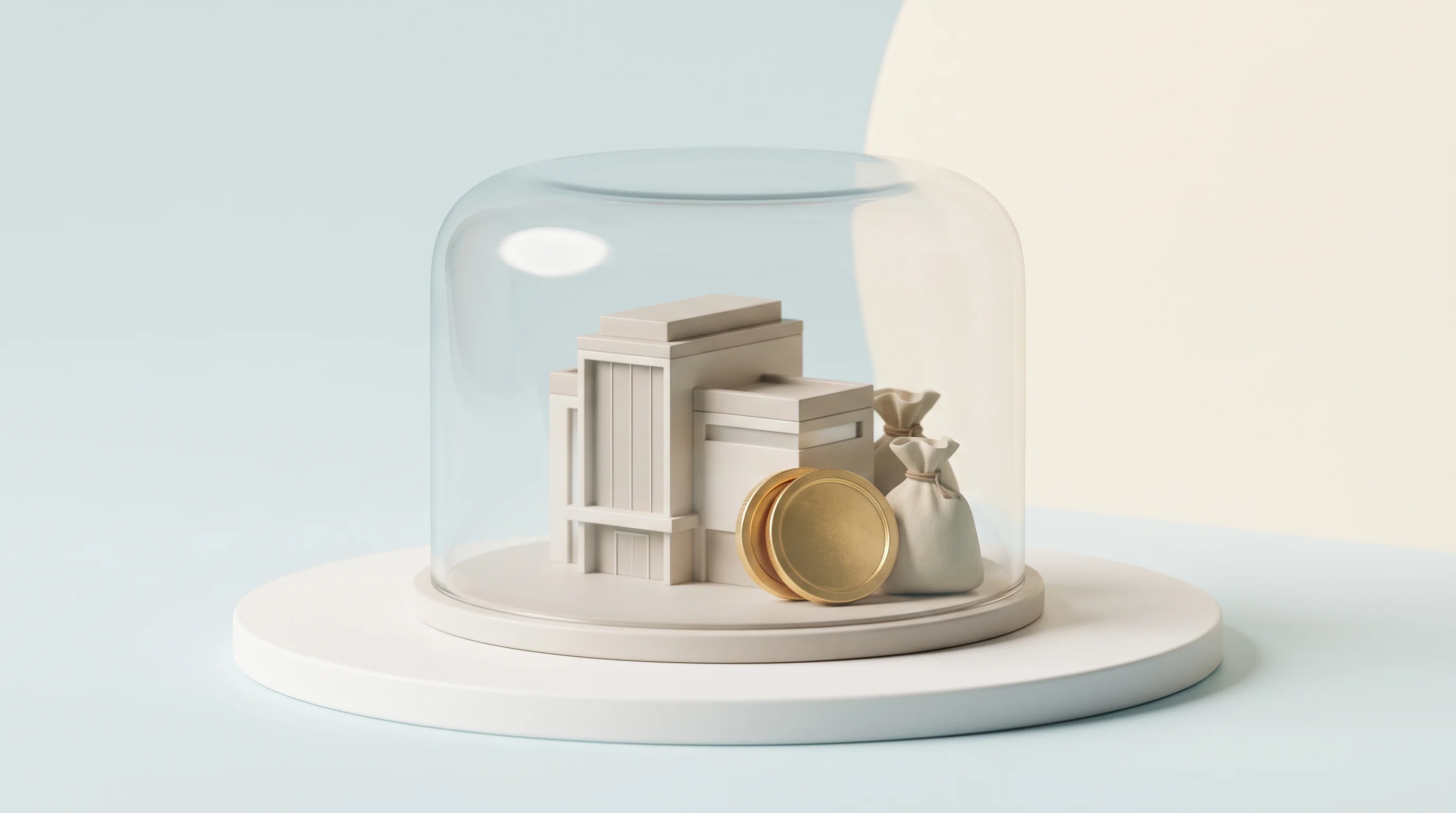 Digital illustration for article section "Content Section 3" in "Rig Security raises $12M to secure AI agent identities" - A clean and minimal 3D miniature diorama representing startup seed funding and security against AI r...