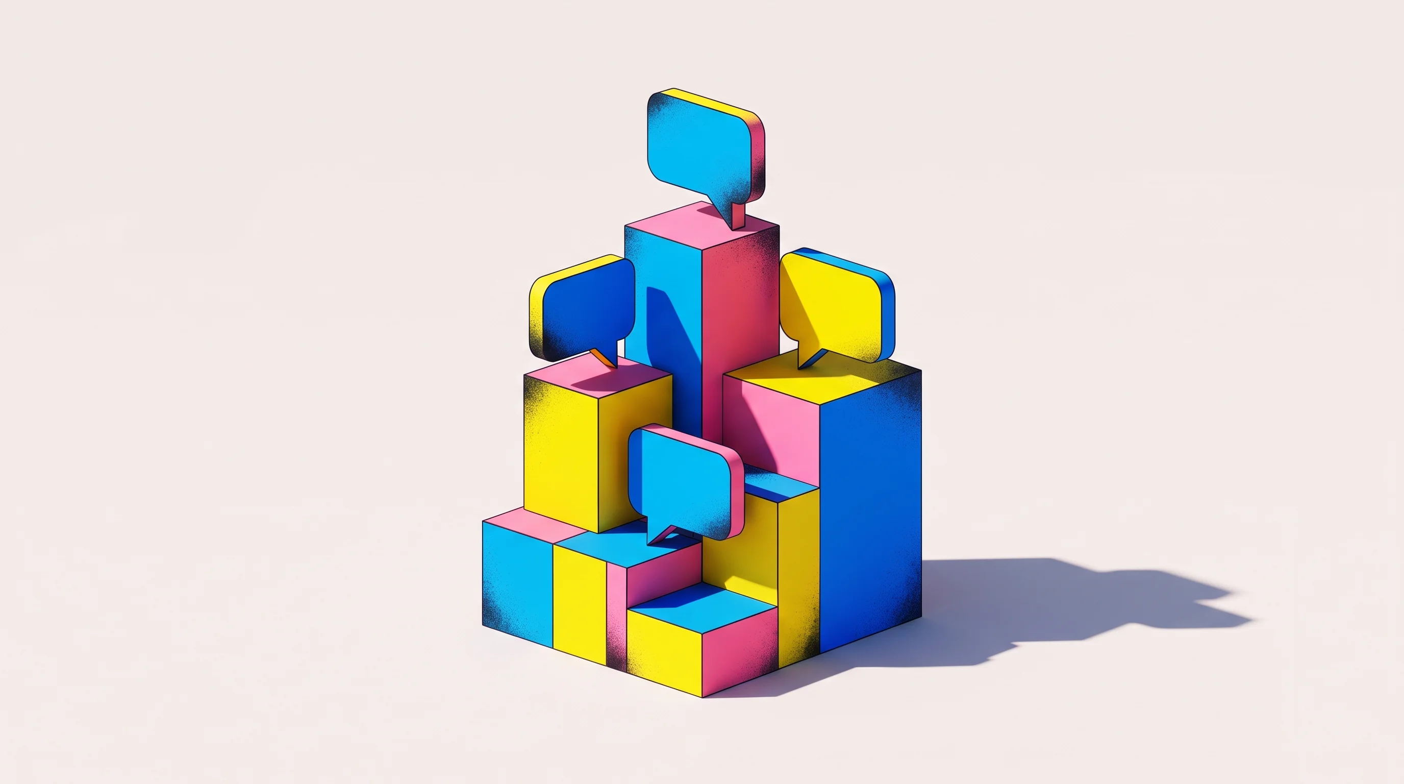 Digital illustration for article section "The Competitive Landscape" in "Ema raises $77M to replace enterprise software with AI agents" - A conceptual, minimalist representation of a competitive corporate landscape symbolizing various AI ...