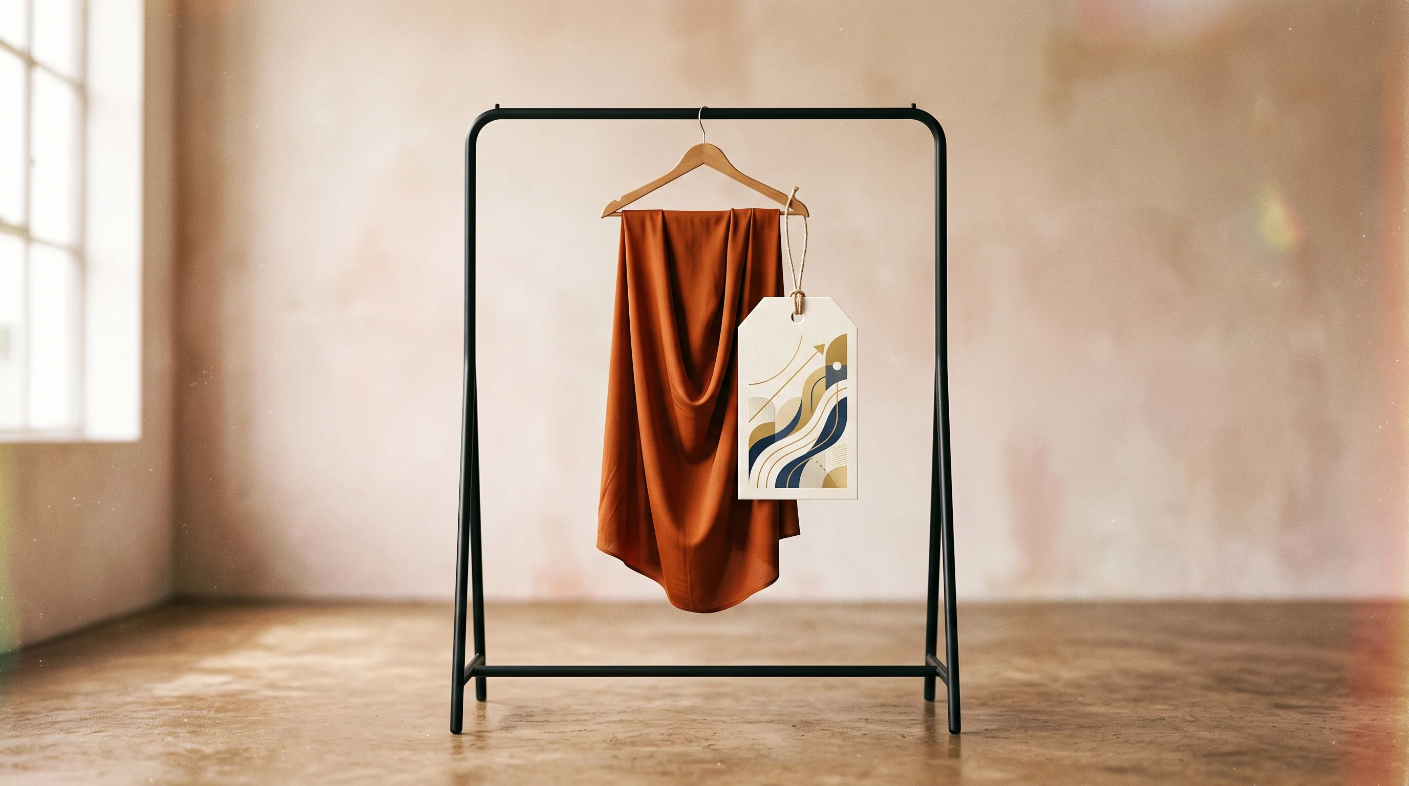 Digital illustration for article section "Content Section 3" in "UniqYou raises $1.9M to spot fashion trends with AI" - A minimalist and conceptual representation of the direct-to-consumer fashion sector's financial grow...