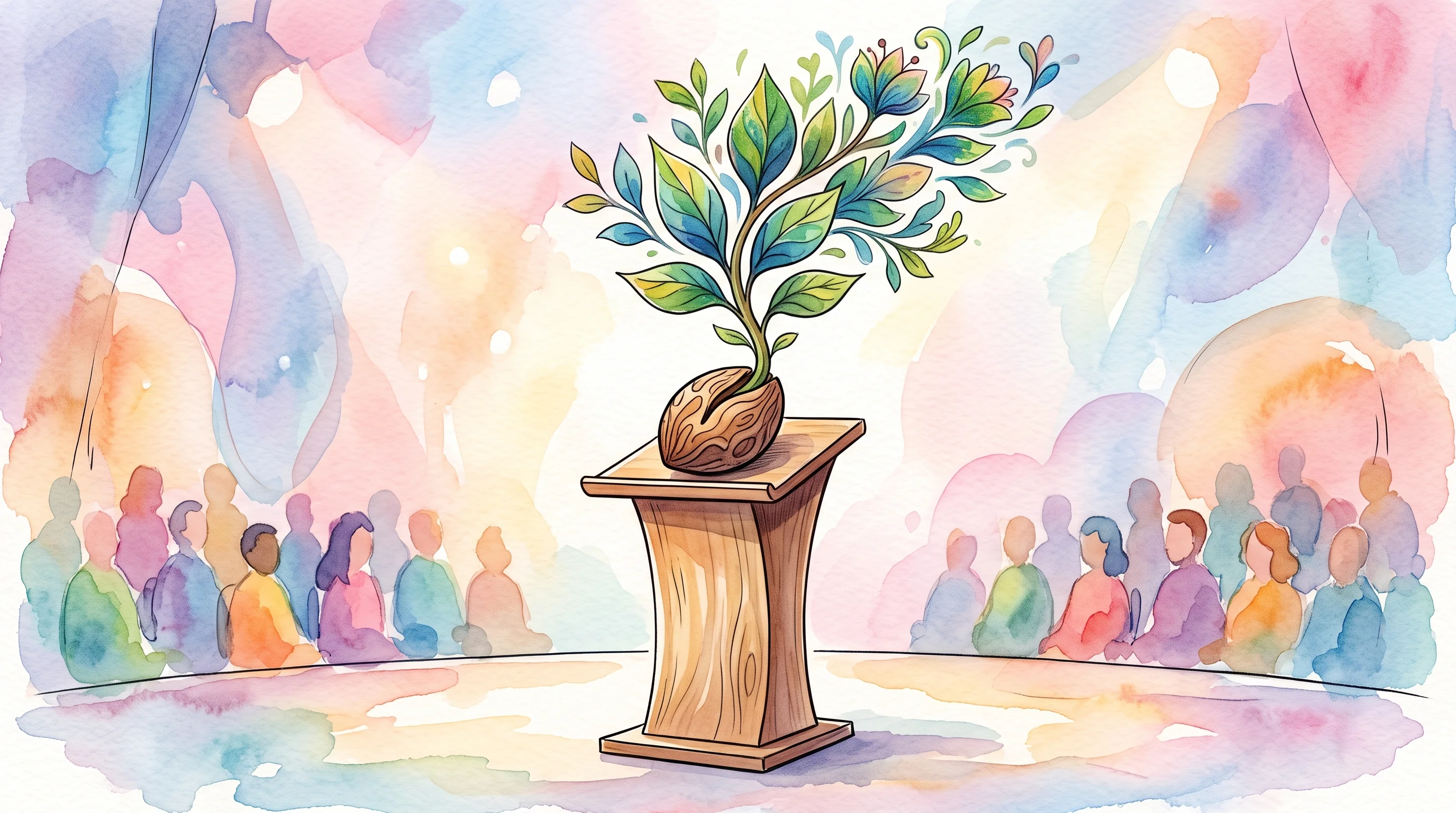 Digital illustration for article section "Content Section 4" in "Hickory launches AI compliance platform for banks" - A conceptual and modern illustration of a sleek, minimalist presentation podium holding a stylized, ...