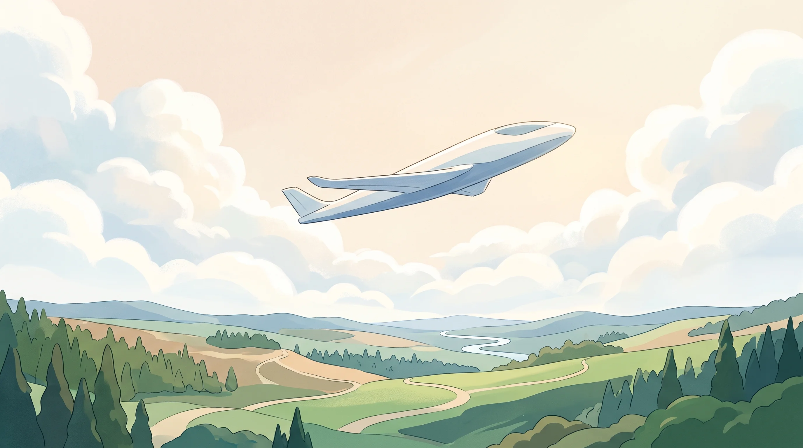 Digital illustration for article section "Content Section 3" in "DoD Solution raises $2M for AI drone navigation in war zones" - A sleek, modern autonomous aircraft soaring gracefully upward through a vast, open sky, symbolizing ...