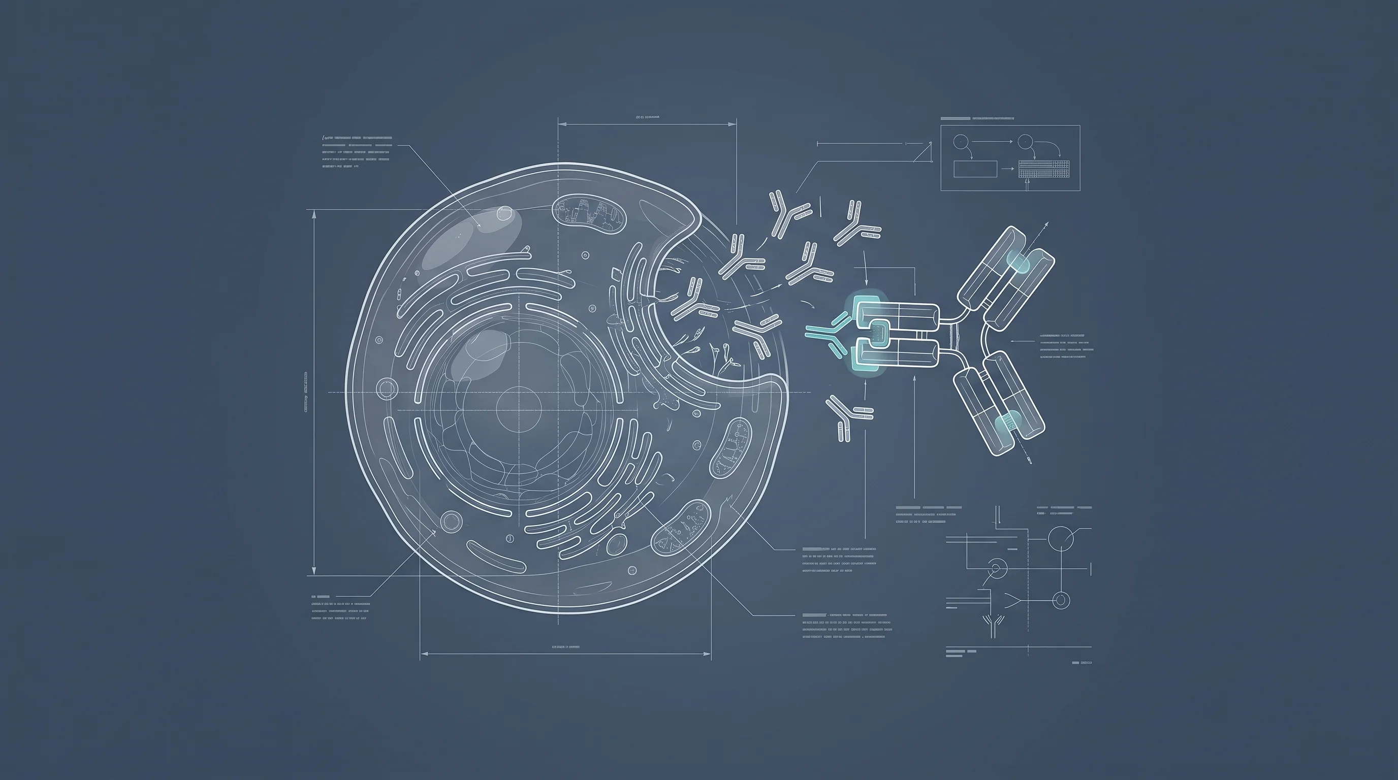 Digital illustration for article section "Content Section 3" in "ai3Bio raises $48M to reset immune systems for remission" - A clean, minimalist conceptual illustration of a biological interaction, focusing on a therapeutic m...