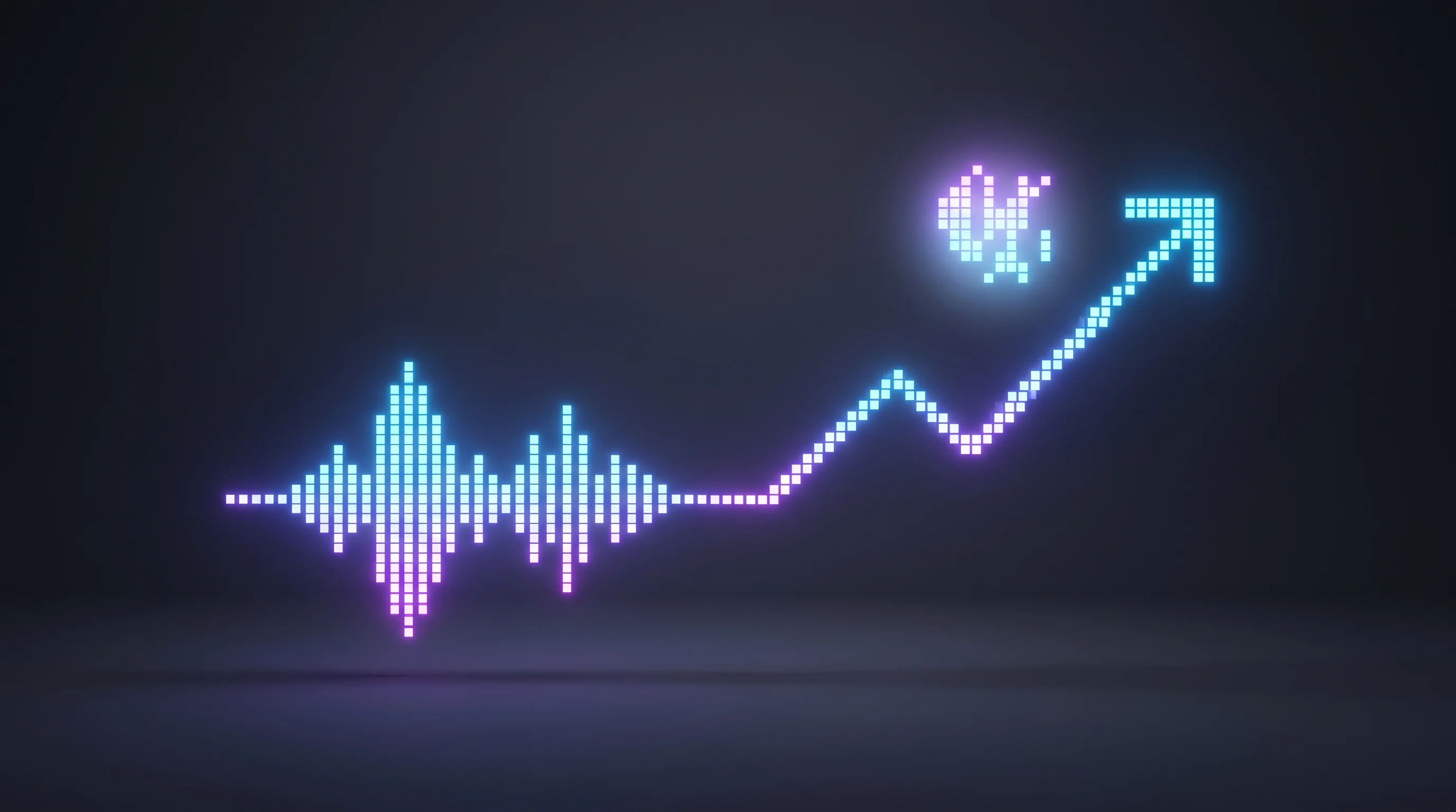Digital illustration for article section "Startups and Silicon Valley Pitches" in "Subvocal launches under-chin wearable for silent computer control" - A minimalist and conceptual representation of a Silicon Valley startup pitch focusing on subvocal sp...