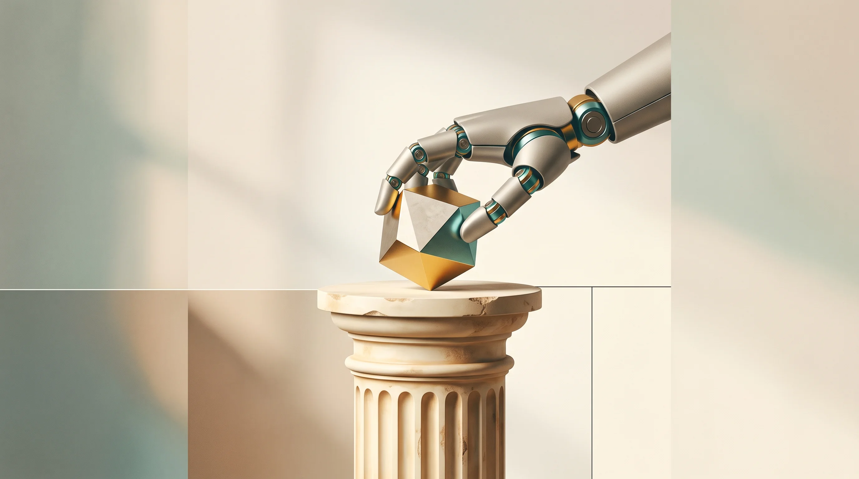 Digital illustration for article section "Infrastructure and Policy Context" in "Simate tops RoboDojo robotics benchmark 3 months in" - A clean, minimalist conceptual artwork representing the massive surge in robotics funding and infras...
