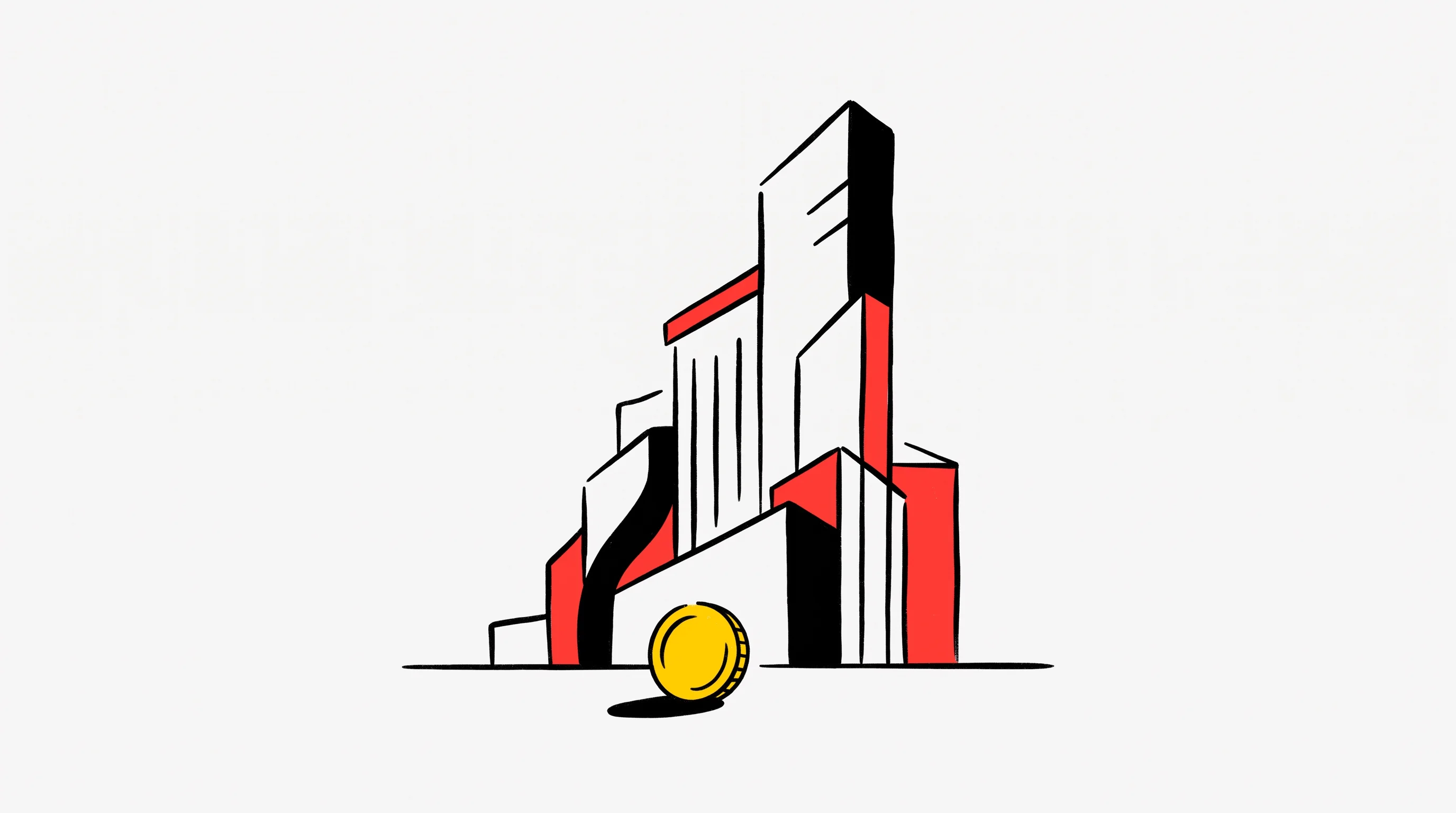 Digital illustration for article section "Content Section 3" in "Turbopuffer pivots from vector database with v3 engine" - An abstract, minimalist conceptual illustration representing the founding of a new enterprise startu...