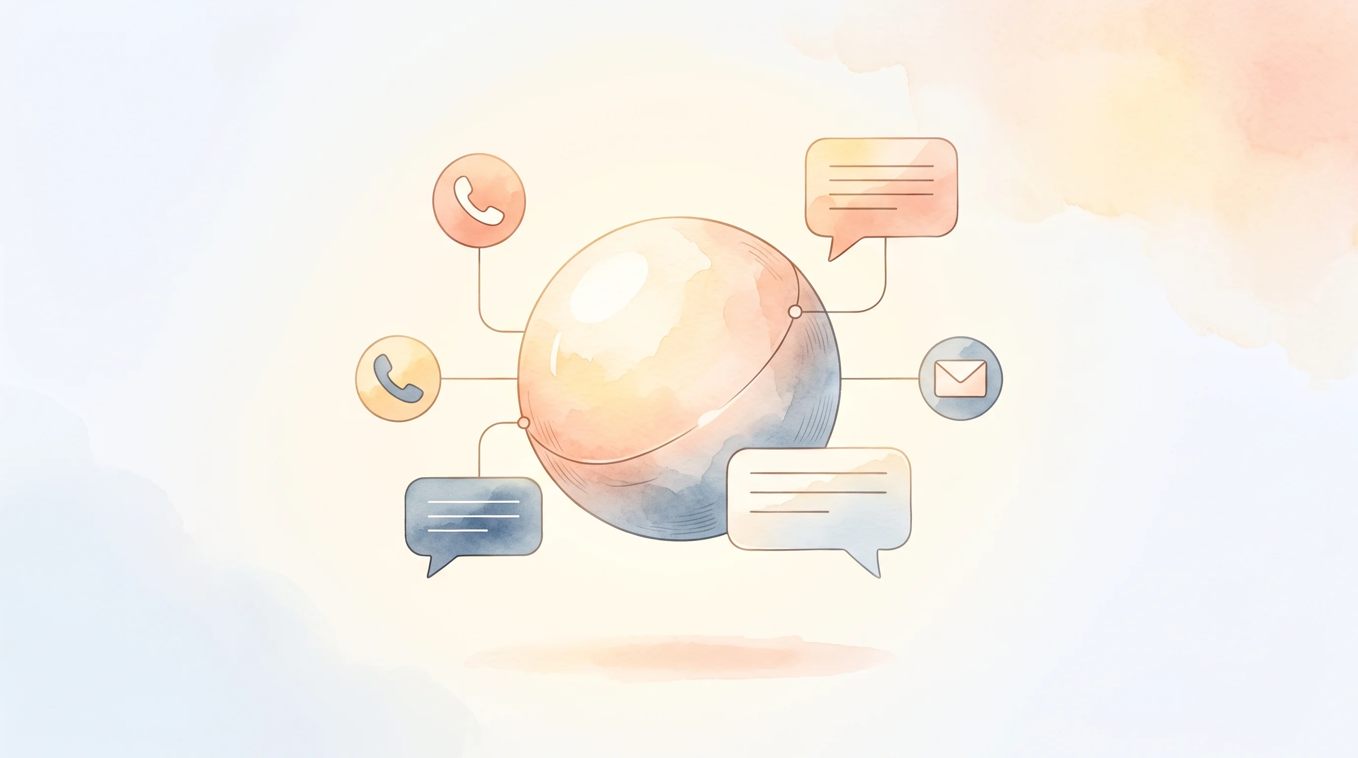 Digital illustration for article section "Content Section 3" in "Aligator raises $1.2M to transform PR with agentic AI" - A sleek, minimalist conceptual illustration representing a modern PR communication hub and AI softwa...