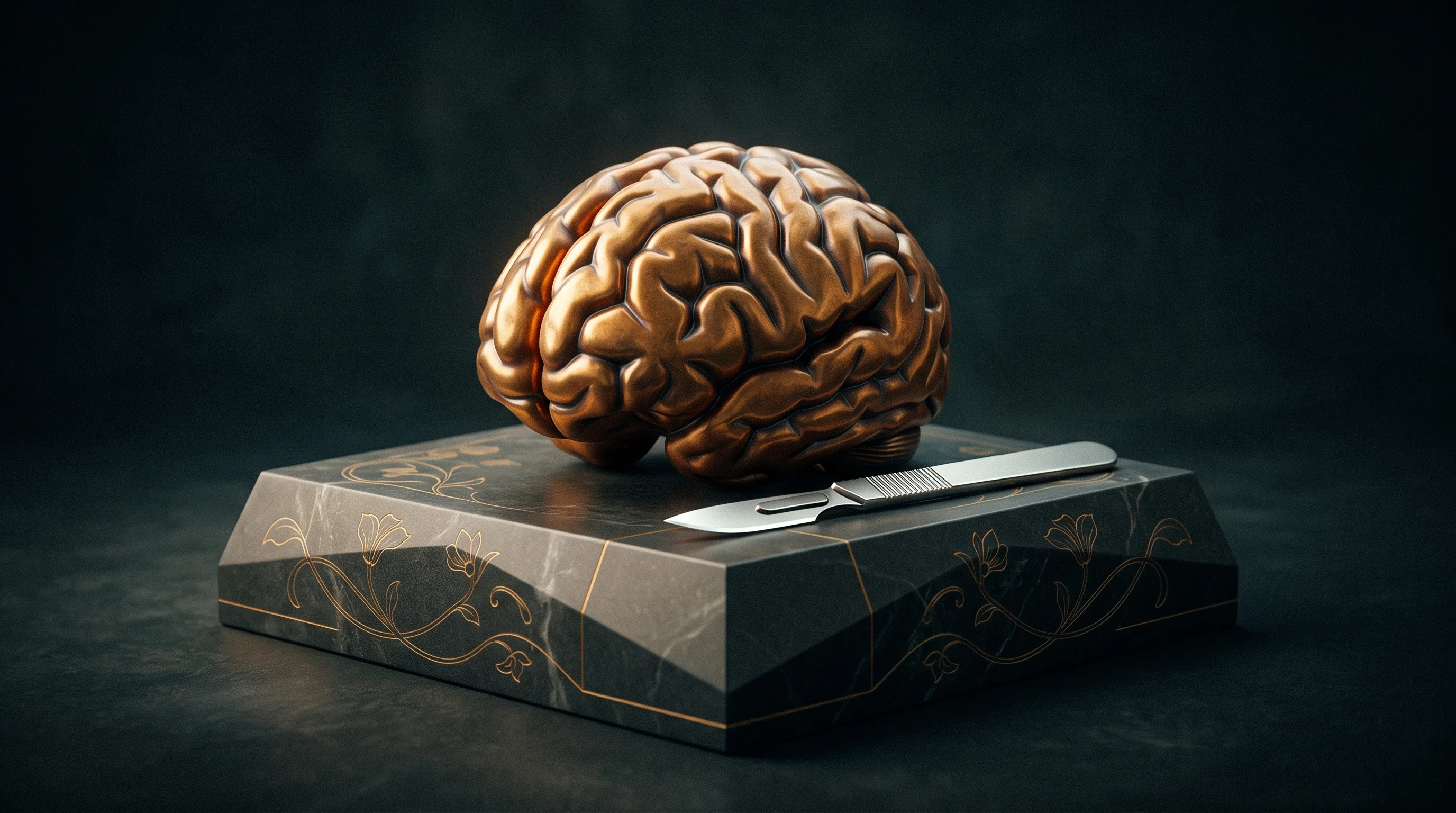 Digital illustration for article section "Content Section 2" in "Inner Logic raises $11.5M to build surgical device simulations" - A conceptual, minimalist still life representing the transition from neurosurgery to building a mode...