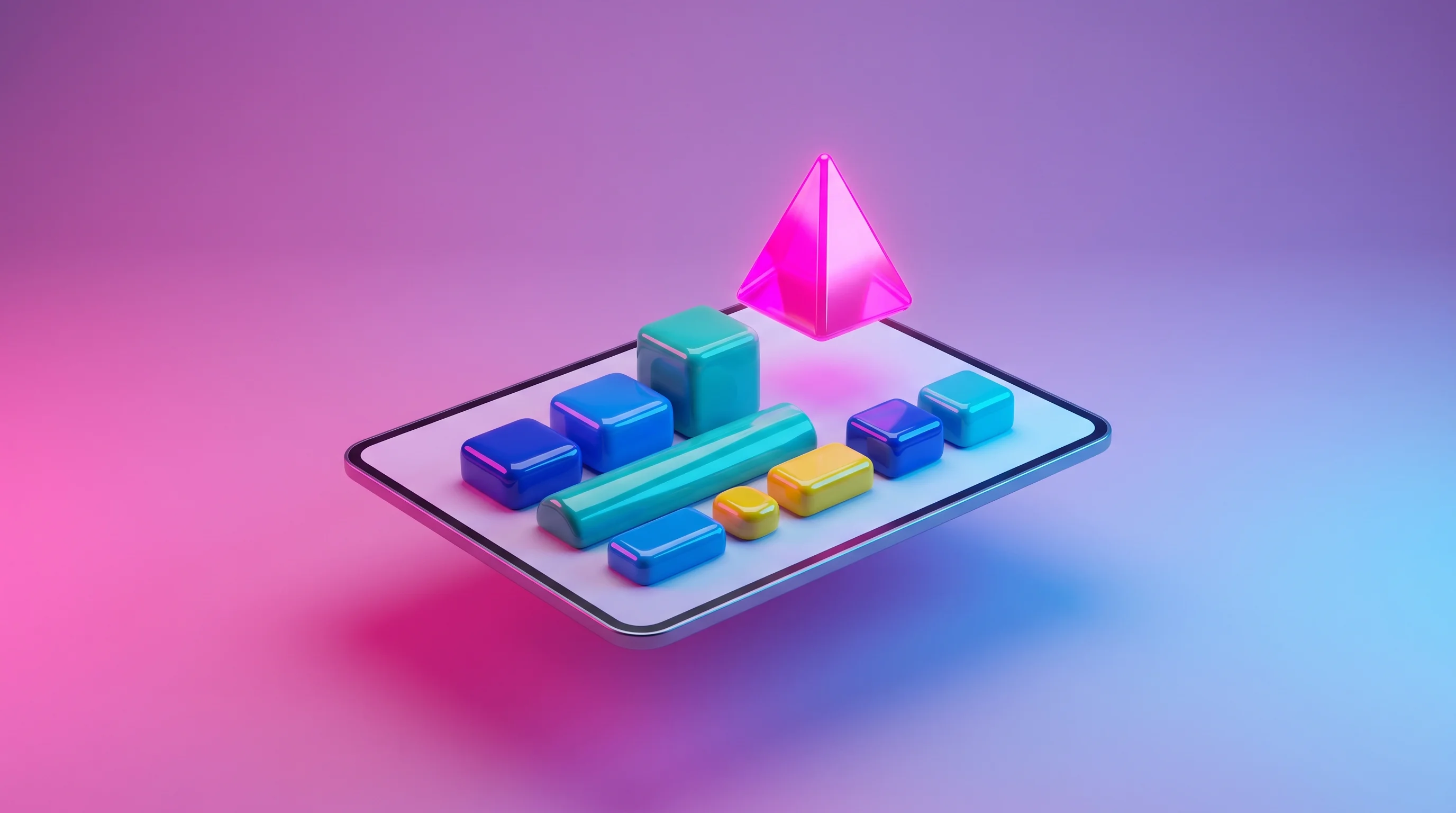 Digital illustration for article section "Competing in a Hot Market" in "Melius raises $20M for AI agent creative workflow platform" - A clean, minimalist conceptual image representing intense competition in the creative AI design mark...
