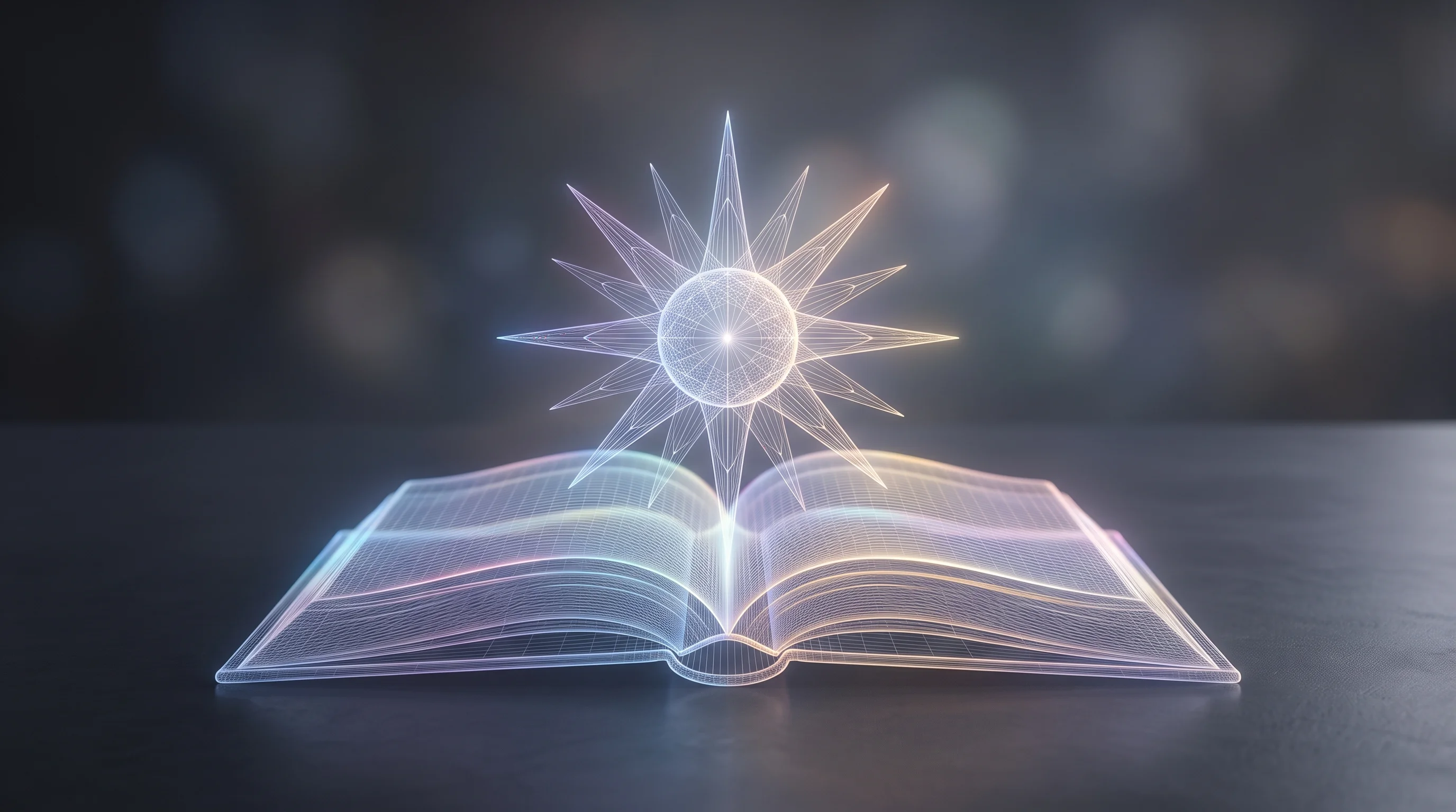 Digital illustration for article section "First Titles and Distribution Plans" in "Authors First raises $10M for AI book-to-screen platform" - A conceptual, modern image featuring a single, elegantly opened book resting on a smooth, minimal su...