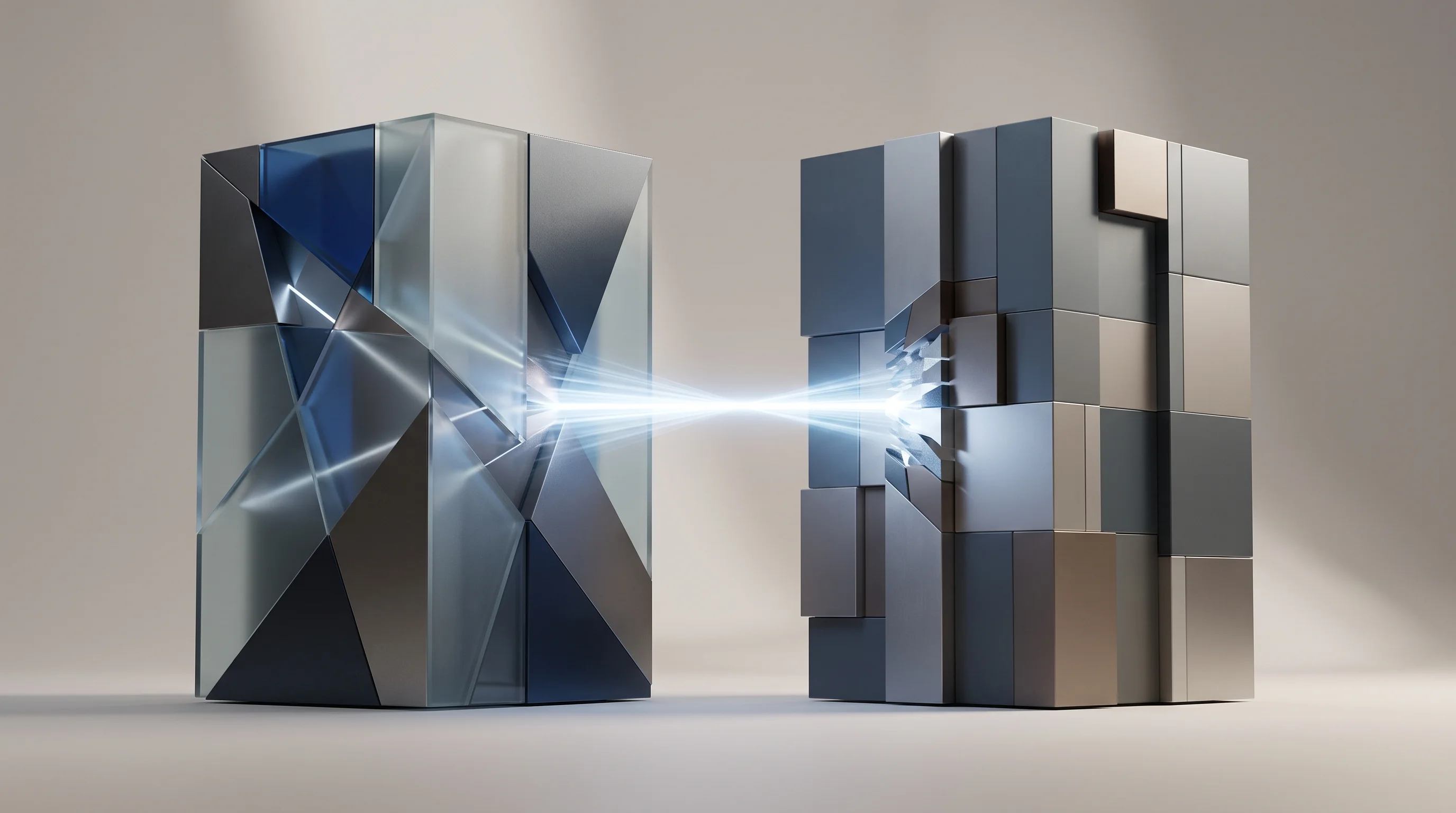 Digital illustration for article section "Content Section 5" in "Quanfluence raises $10M to build photonic quantum computer" - A sleek, conceptual visualization of a cutting-edge photonic quantum system integrating with a massi...