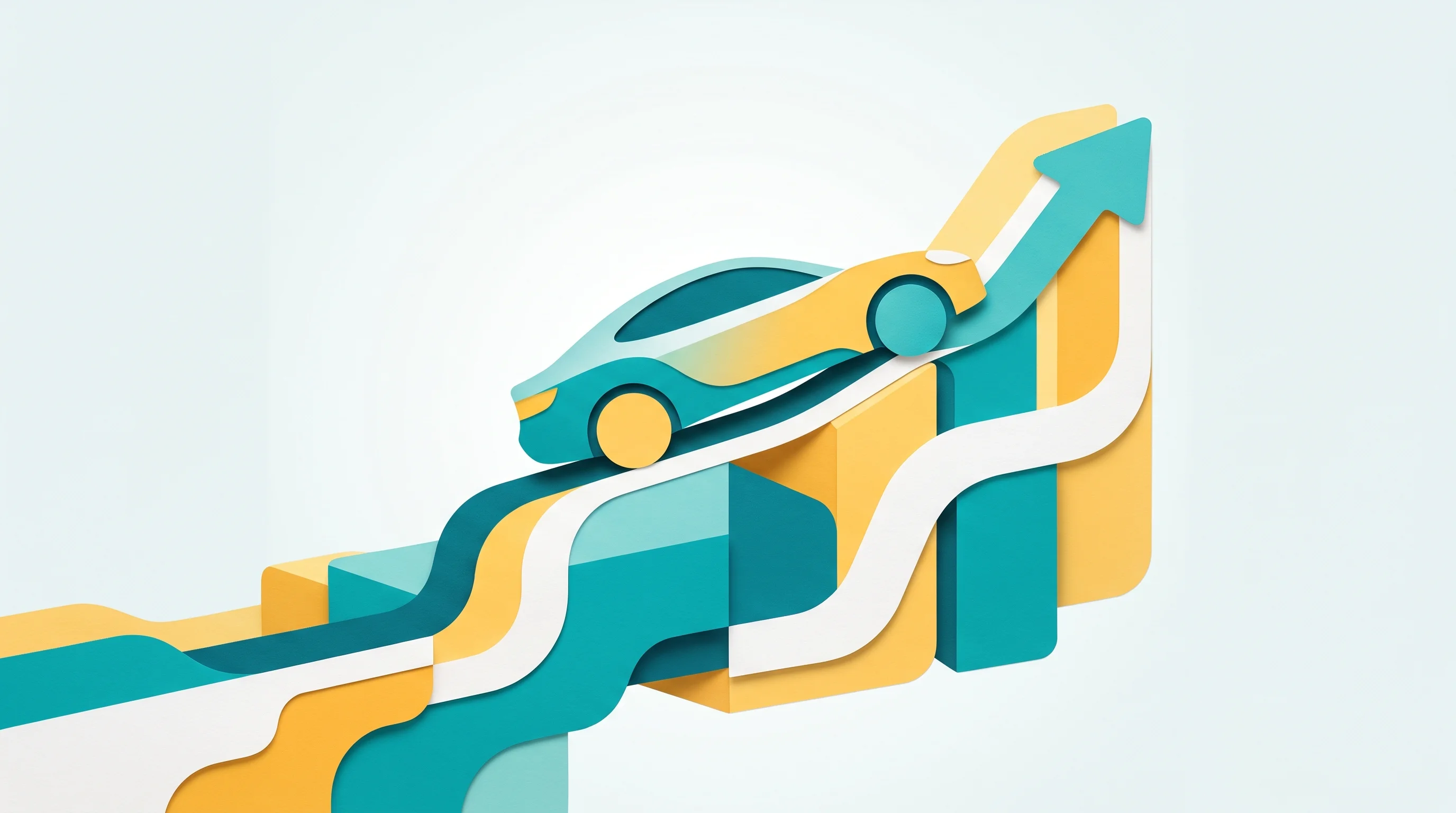 Digital illustration for article section "Content Section 3" in "Flai raises $27M to automate dealership operations with AI" - A minimalist, conceptual composition representing the expansion of automotive dealership systems and...