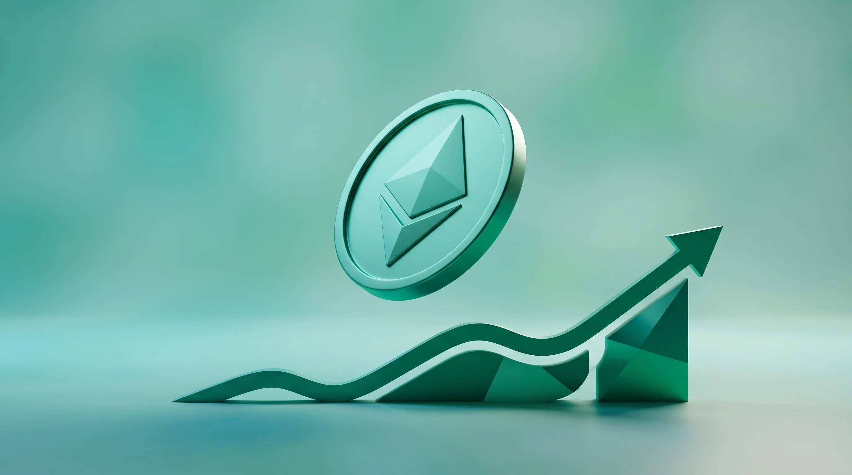 Digital illustration for article section "Content Section 3" in "Navra raises $19M to bridge traditional finance and blockchain" - A conceptual and minimal composition representing financial yield projections, featuring a sleek, ov...